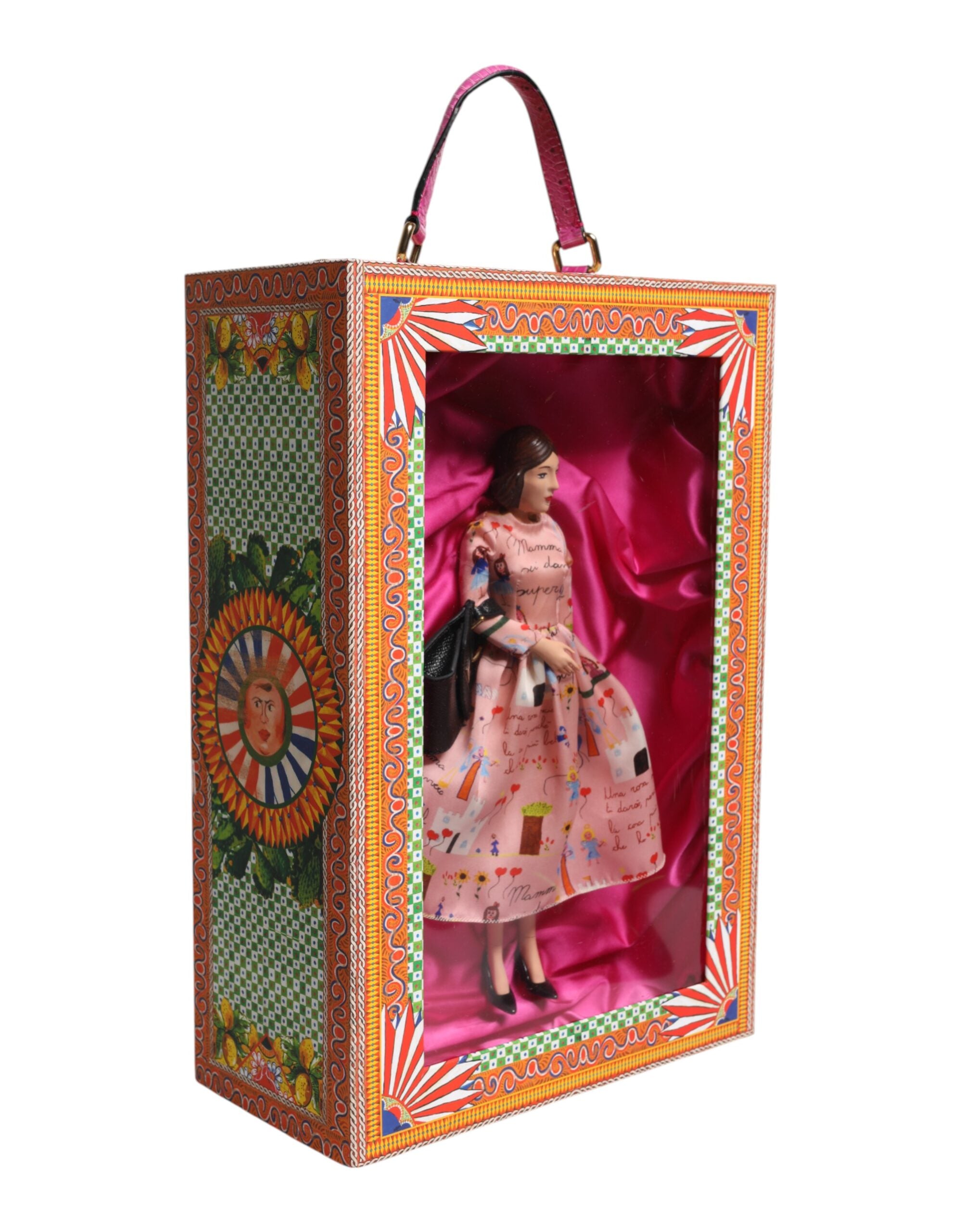 Dolce & Gabbana Pink Dress Ceramic Porcelain Fashion Leather Sicily Dolls-3