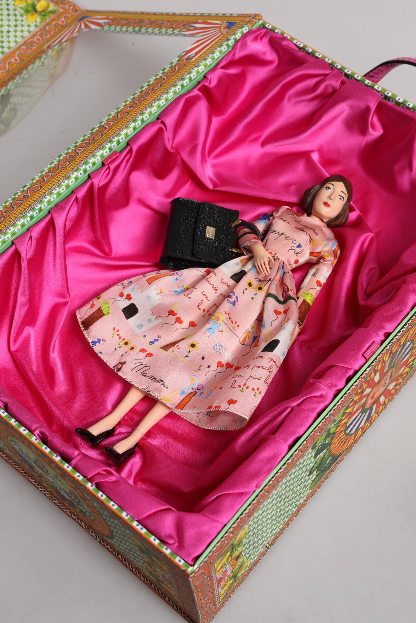 Dolce & Gabbana Pink Dress Ceramic Porcelain Fashion Leather Sicily Dolls-7