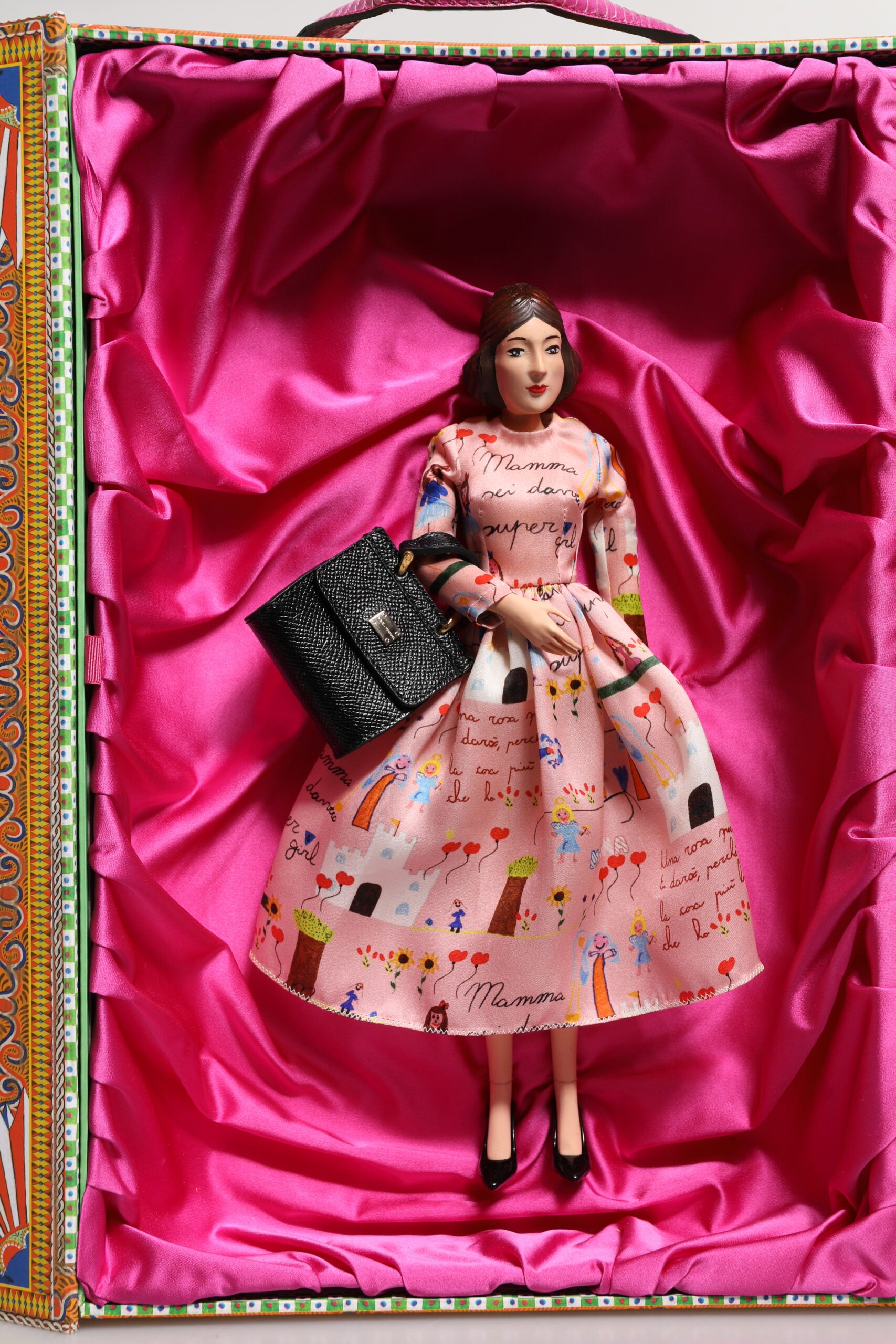 Dolce & Gabbana Pink Dress Ceramic Porcelain Fashion Leather Sicily Dolls-8