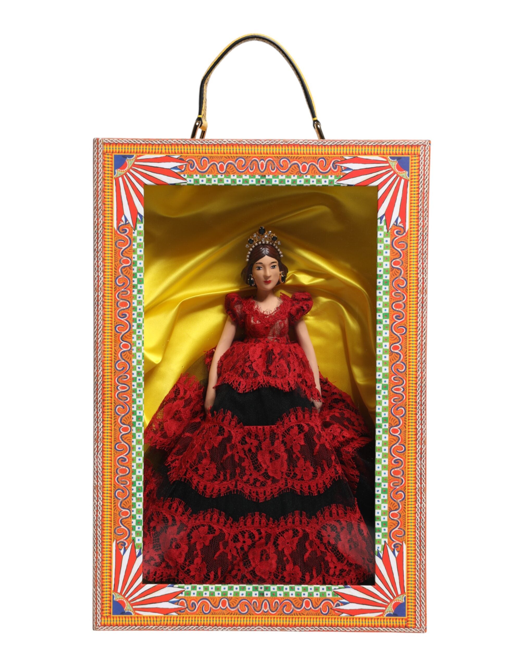 Dolce & Gabbana Red Dress Ceramic Porcelain Fashion Box Leather Sicily Dolls-2