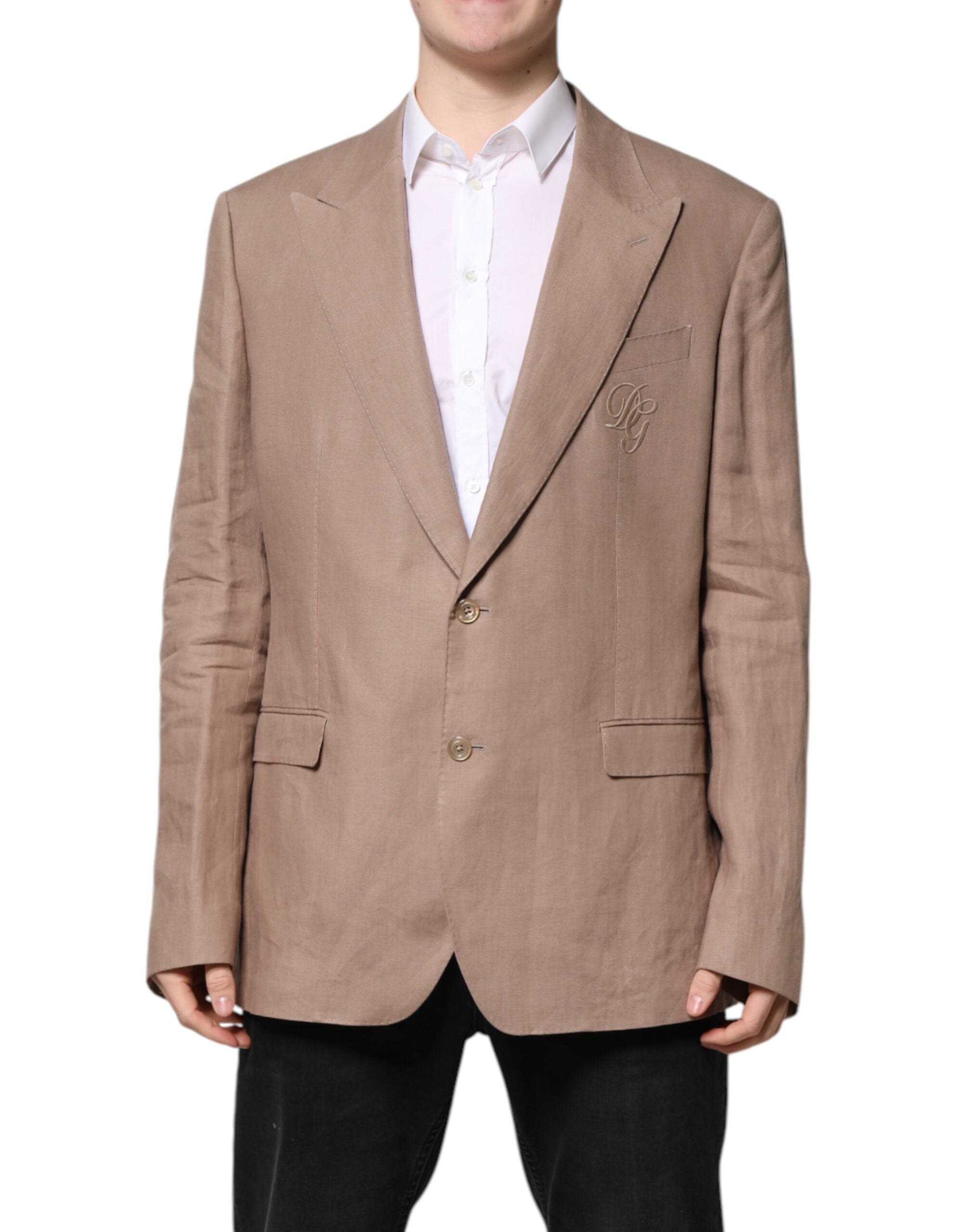 Dolce & Gabbana Beige TAORMINA Einreihiger Mantel Blazer-1