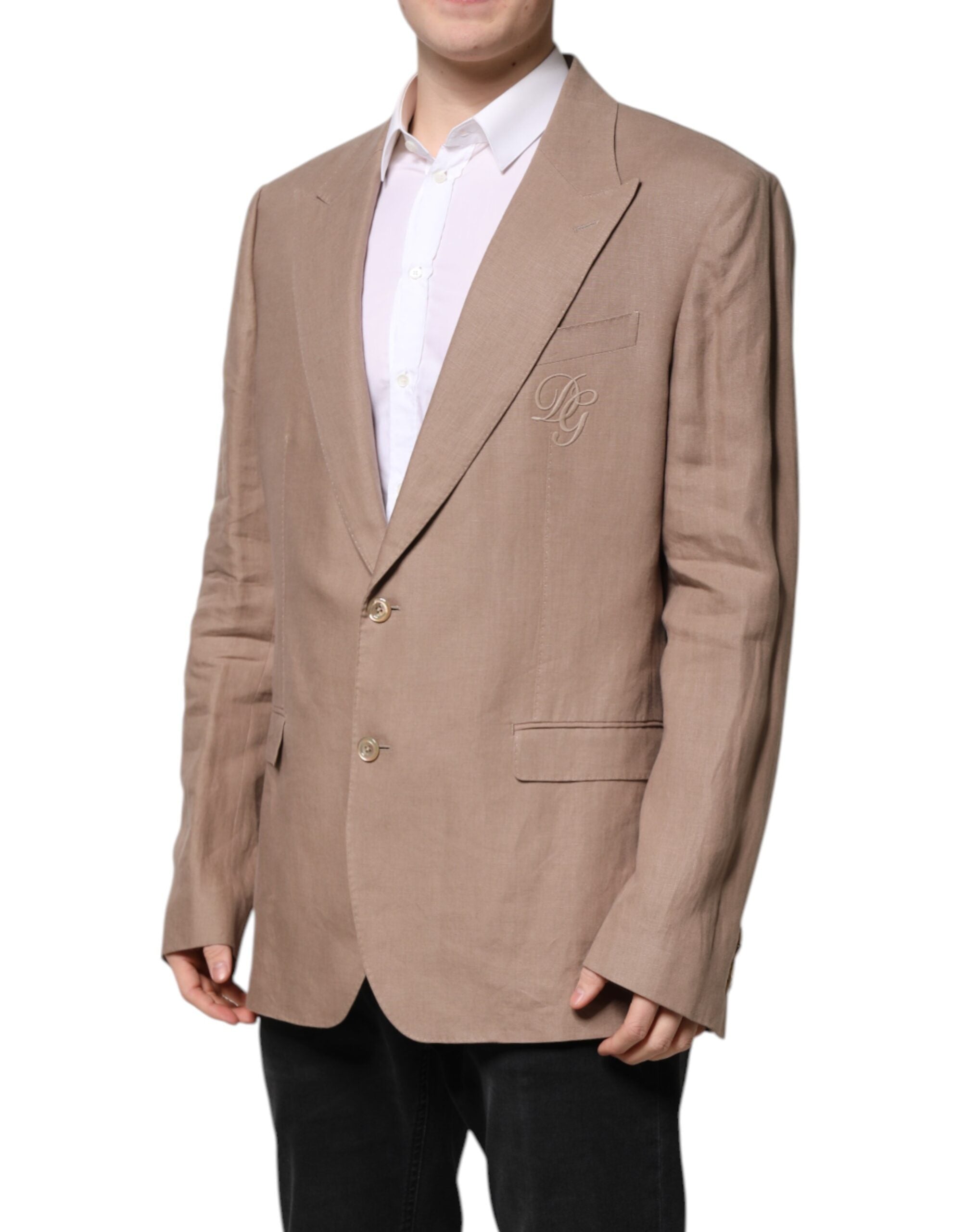 Dolce & Gabbana Beige TAORMINA Einreihiger Mantel Blazer-3