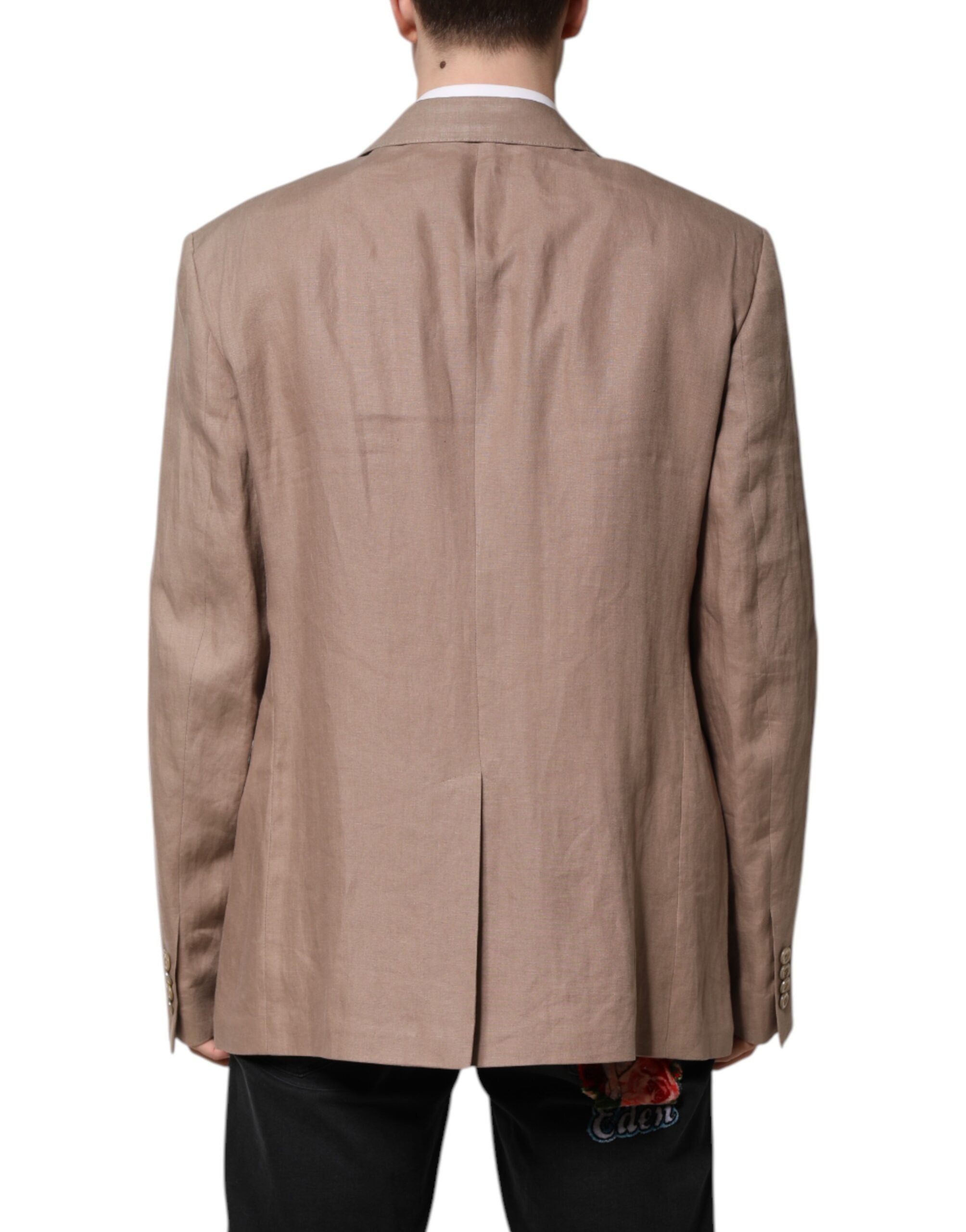 Dolce & Gabbana Beige TAORMINA Einreihiger Mantel Blazer-4
