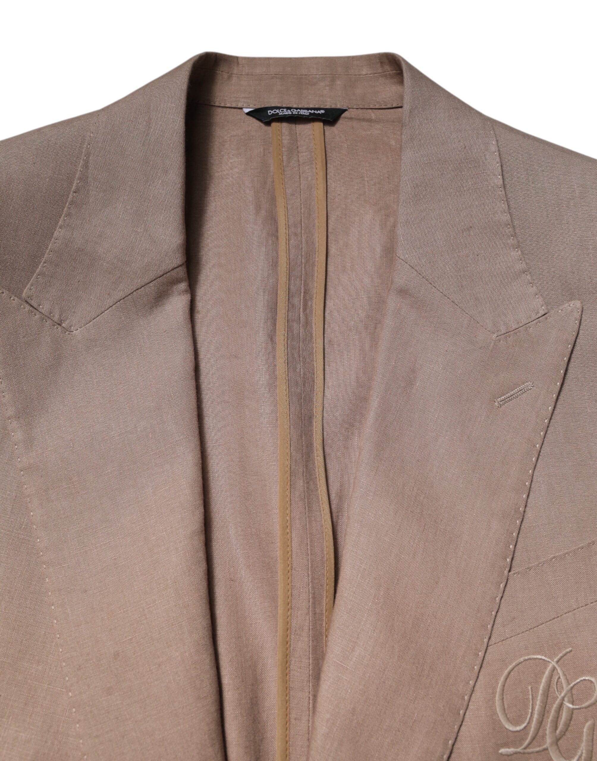 Dolce & Gabbana Beige TAORMINA Einreihiger Mantel Blazer-5