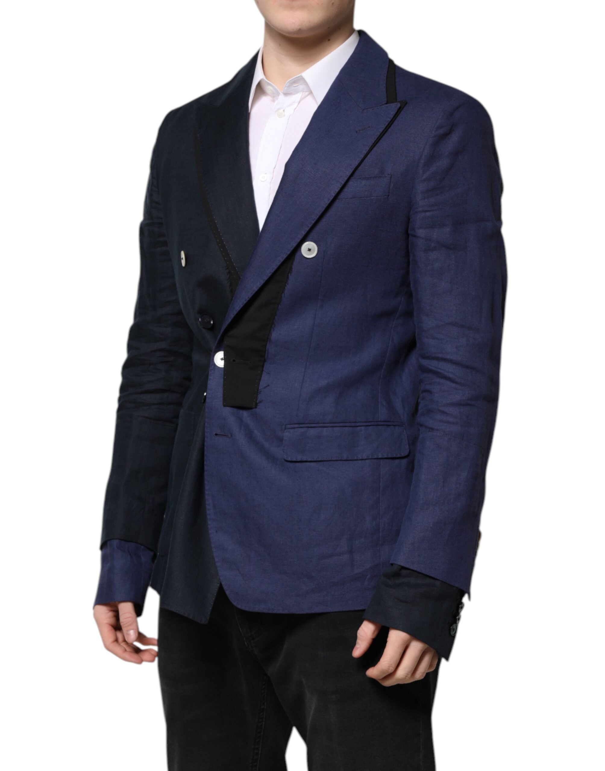 Dolce & Gabbana Marineblauer doppelreihiger Anzugmantel Blazer-3