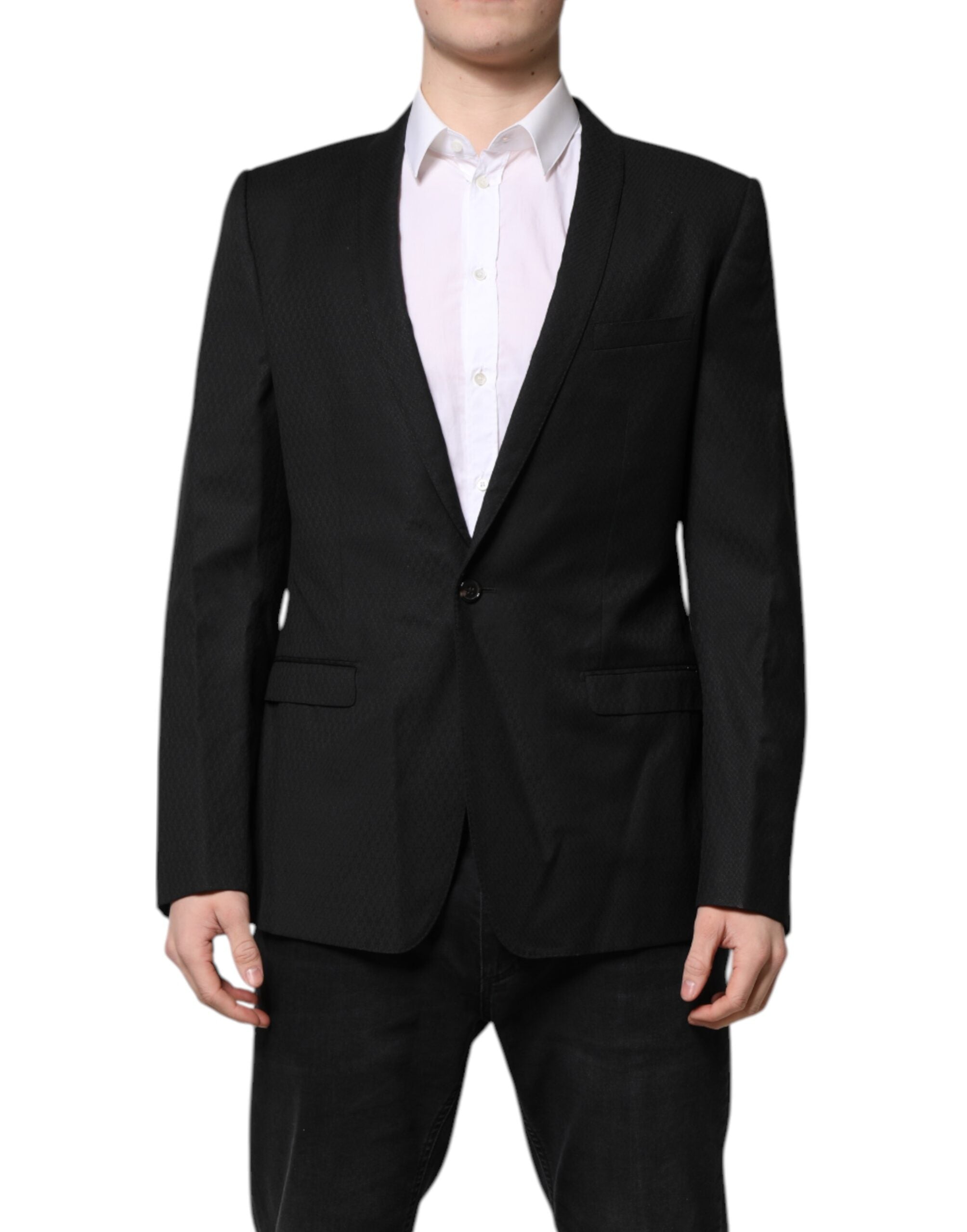 Dolce & Gabbana Schwarzer GOLD Einreihiger Anzug Blazer-2