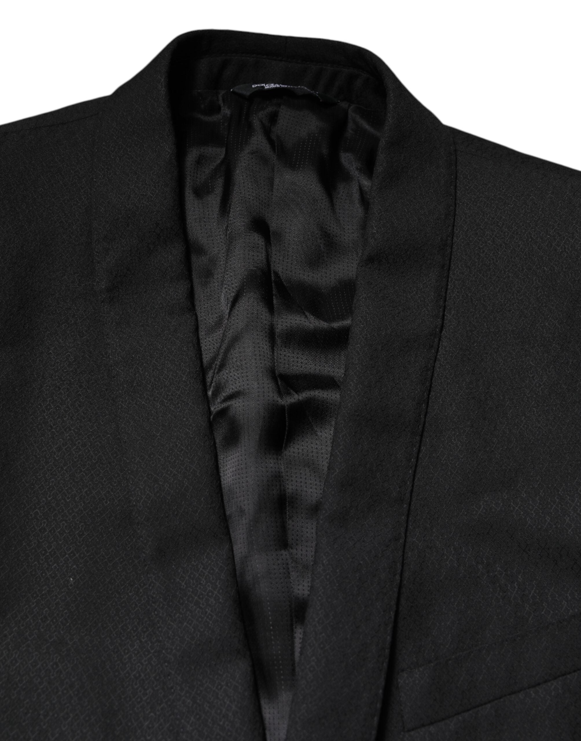 Dolce & Gabbana Schwarzer GOLD Einreihiger Anzug Blazer-5