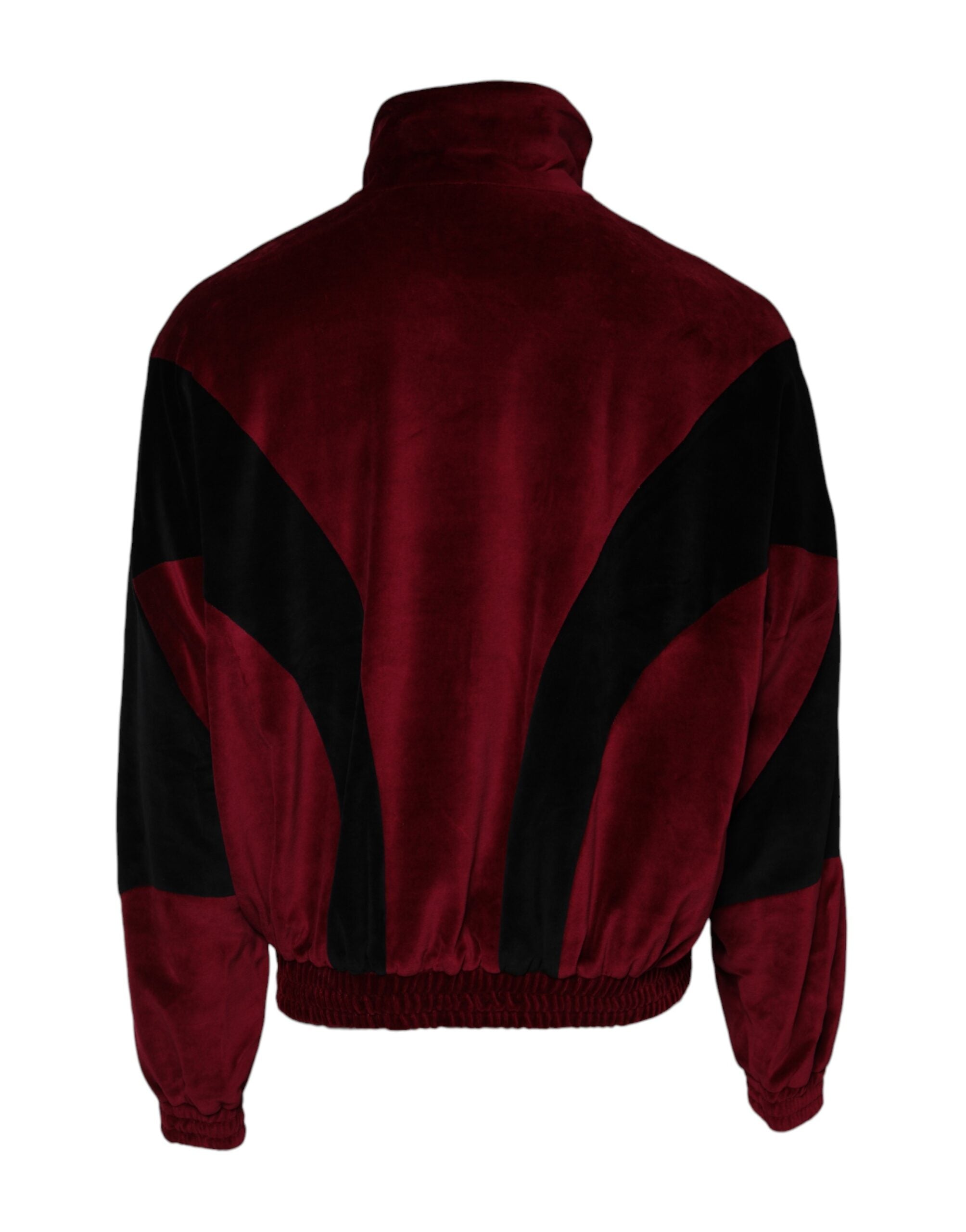 Dolce & Gabbana Red Black Cotton Logo FullZip Bomber Jacket-2