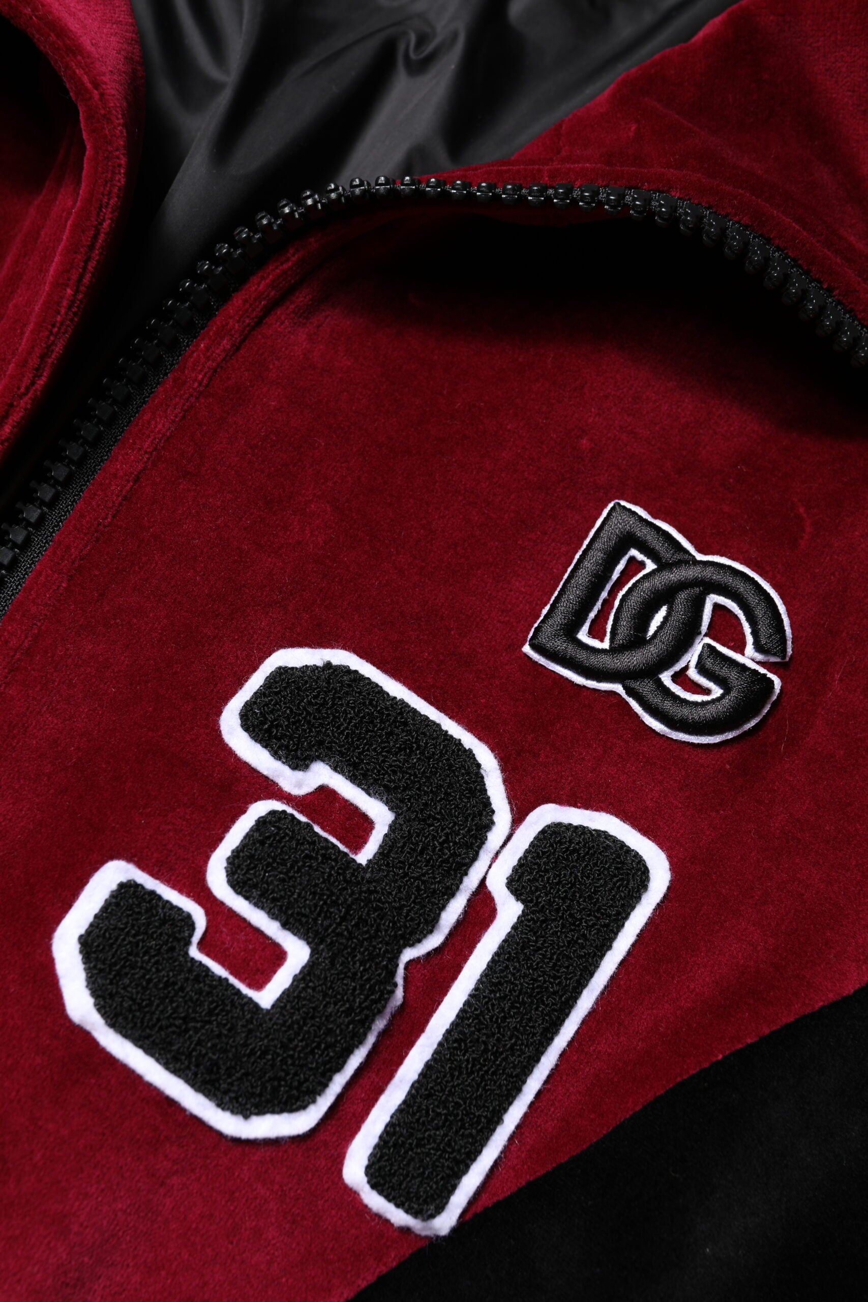 Dolce & Gabbana Red Black Cotton Logo FullZip Bomber Jacket-5