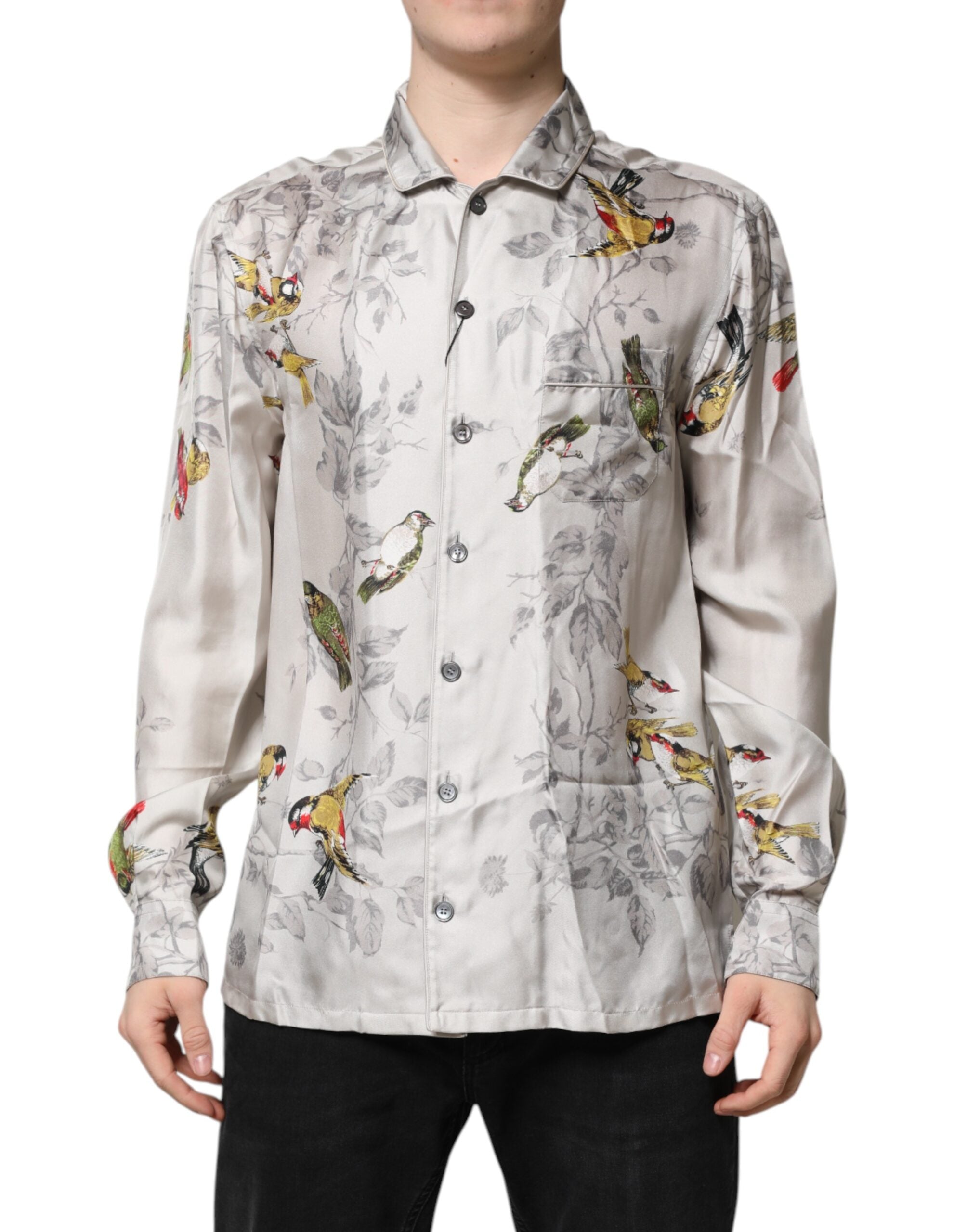 Dolce & Gabbana multicolor silk printed button-down shirt-1
