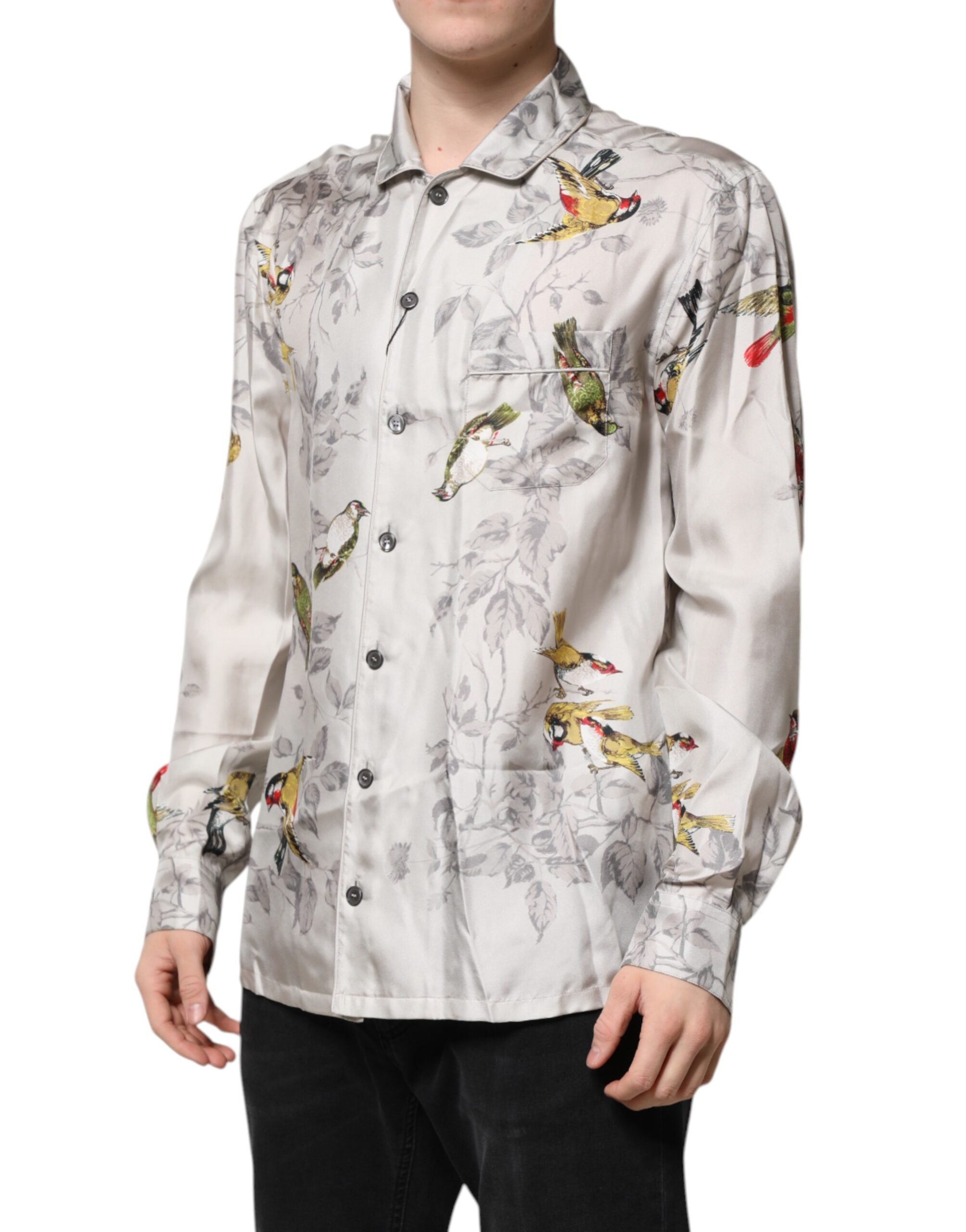 Dolce & Gabbana multicolor silk printed button-down shirt-2