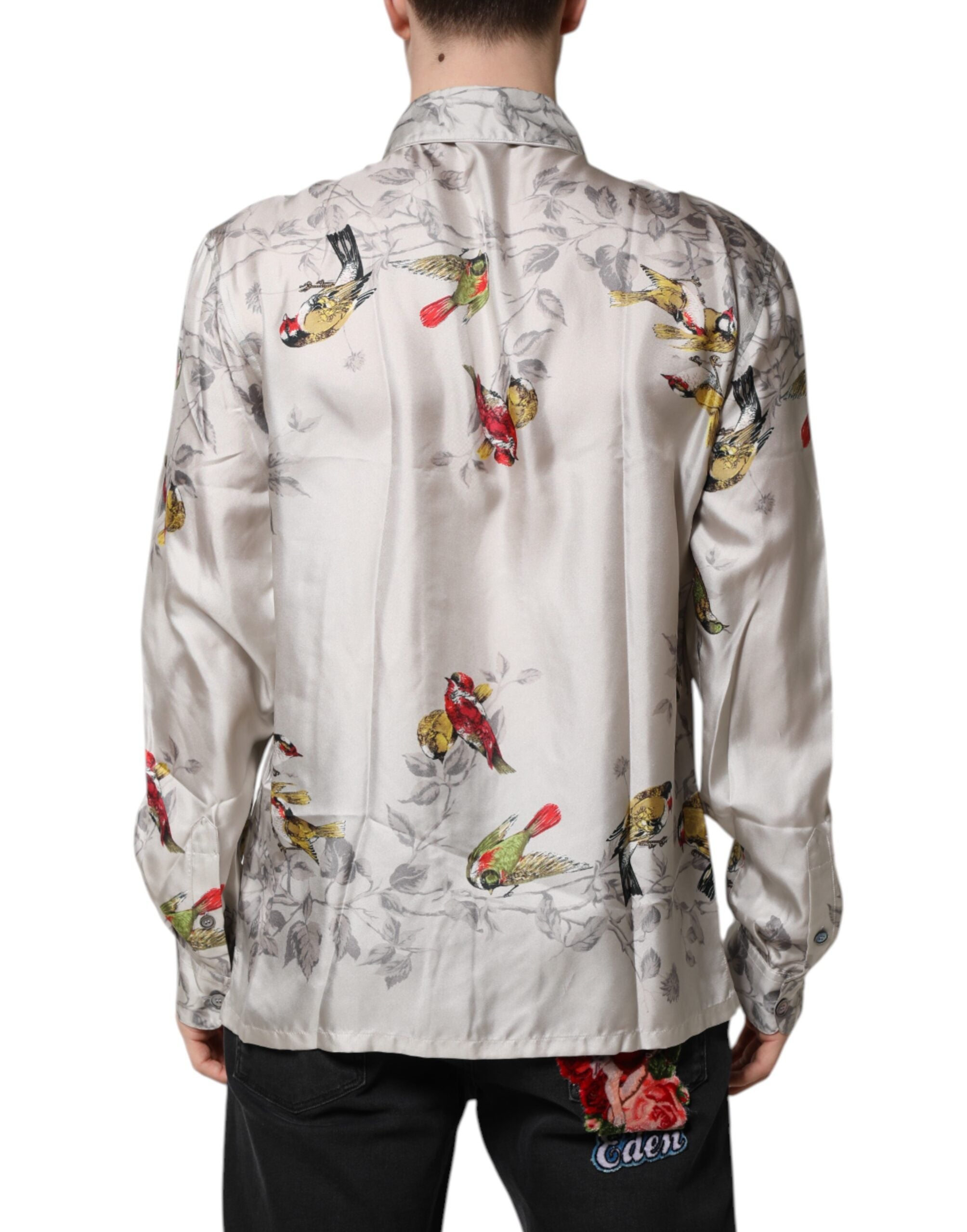 Dolce & Gabbana multicolor silk printed button-down shirt-3