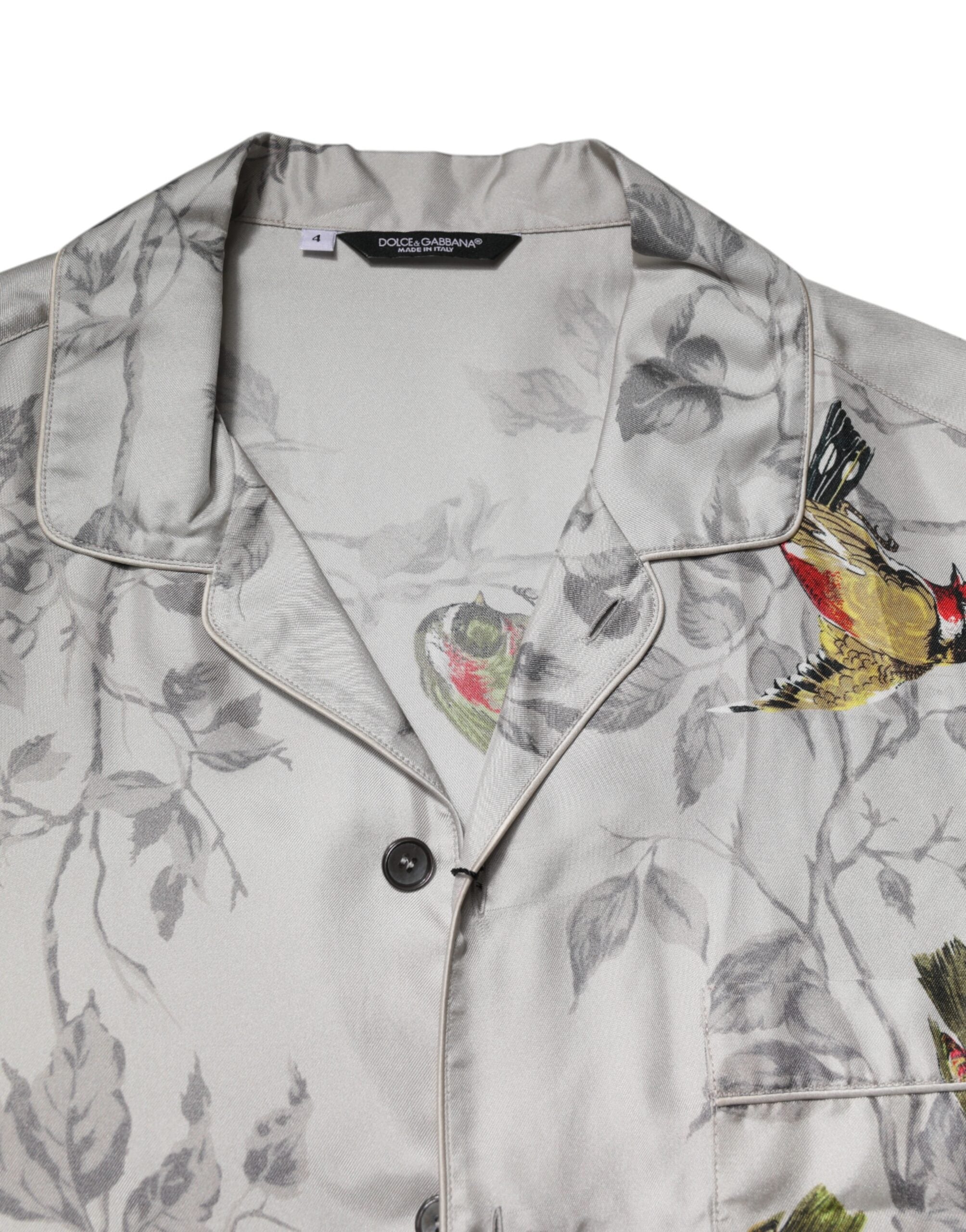 Dolce & Gabbana multicolor silk printed button-down shirt-4