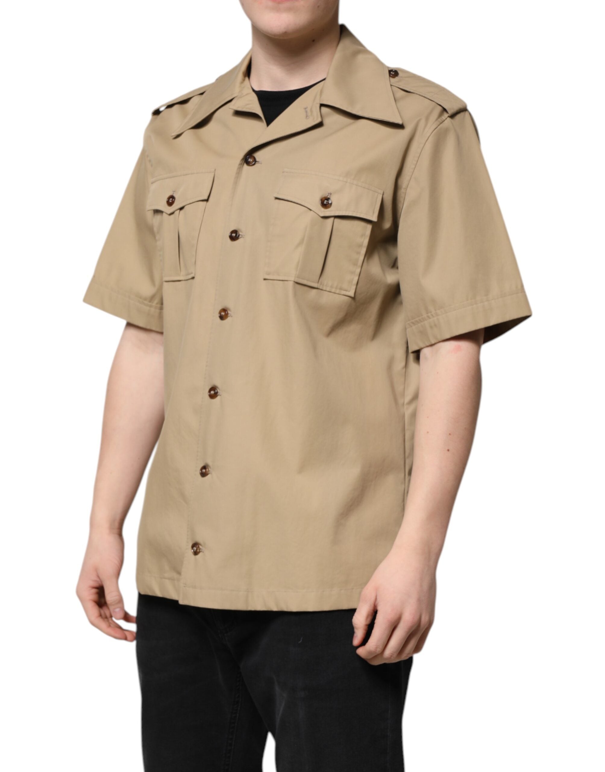 Dolce & Gabbana brown graphic print short-sleeved shirt-3