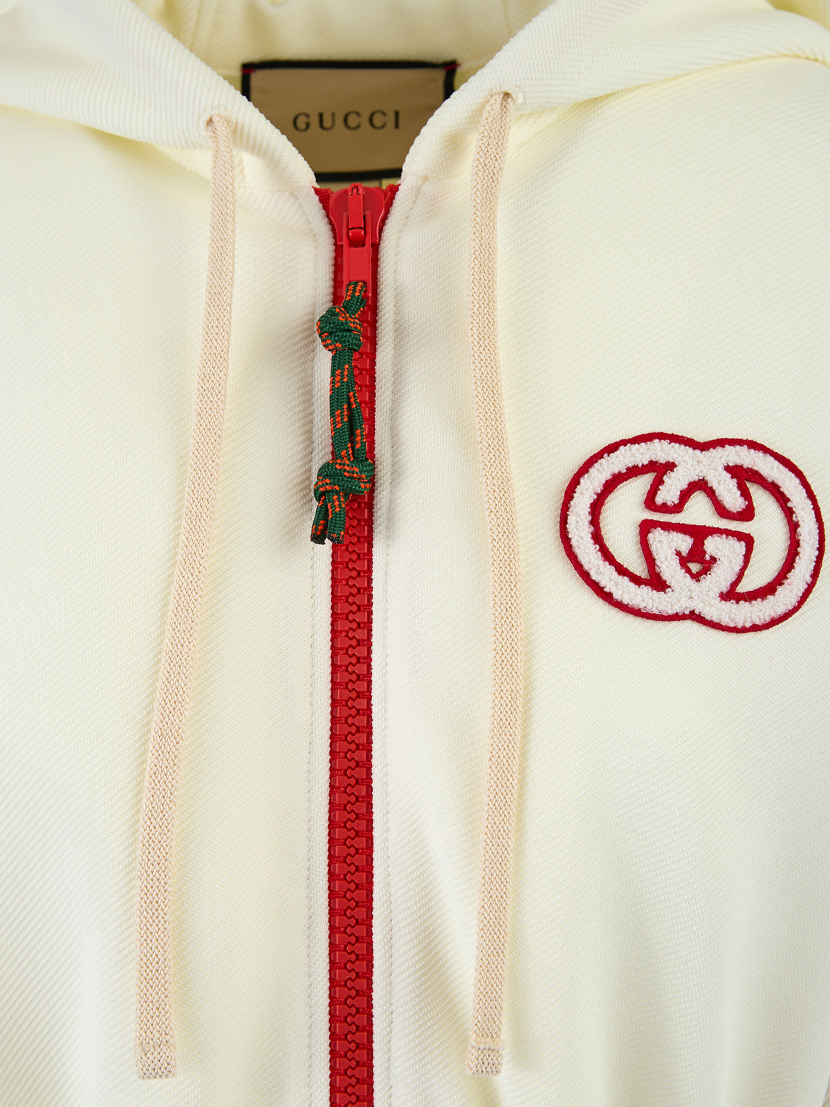 Gucci cream-colored polyester logo hooded sweatshirt-4