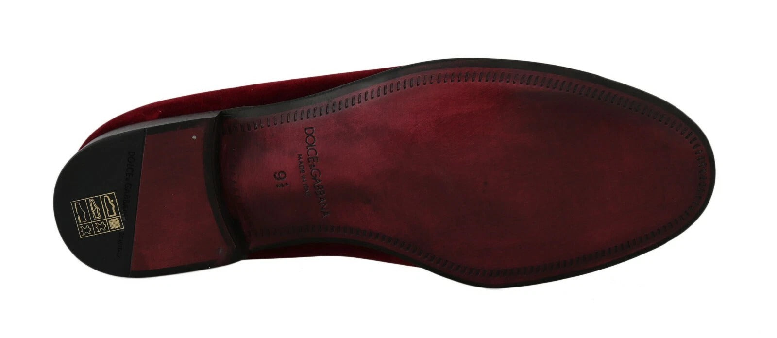 Dolce & Gabbana Bordeaux Velvet Loafers Gun Horseshoe Shoes-4