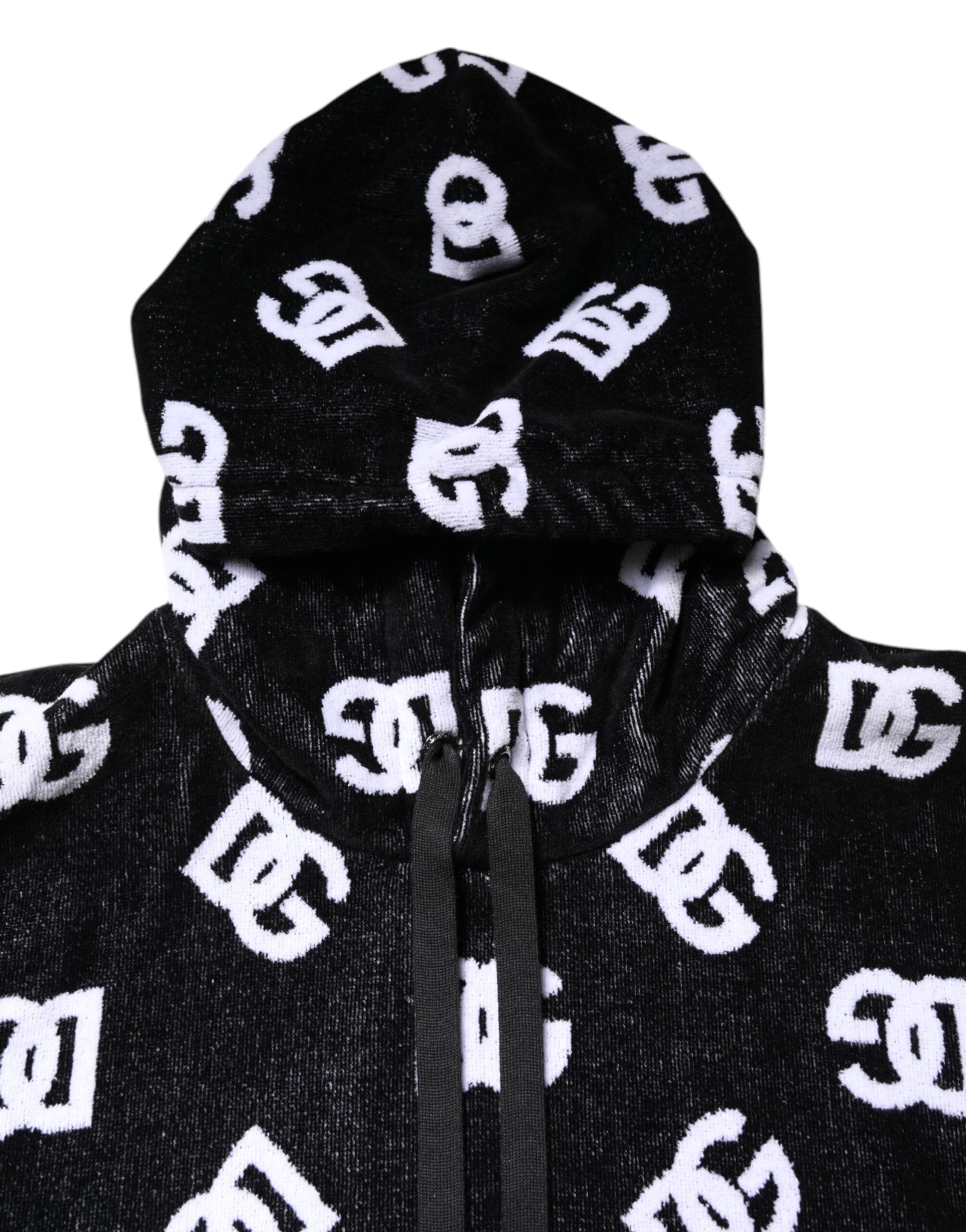 Dolce & Gabbana black sleeveless cotton hooded sweater by DG-5