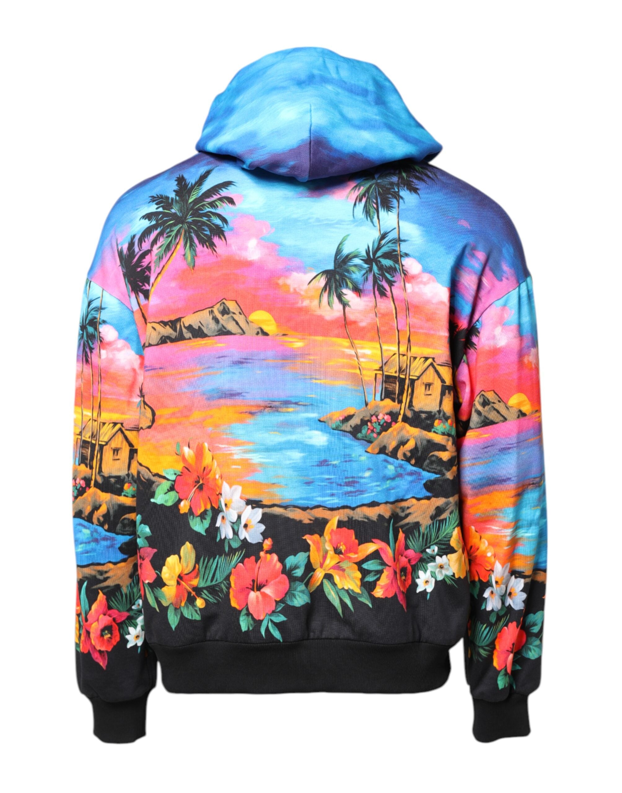 Dolce & Gabbana Multicolor Print Hooded Sweatshirt Pullover-4