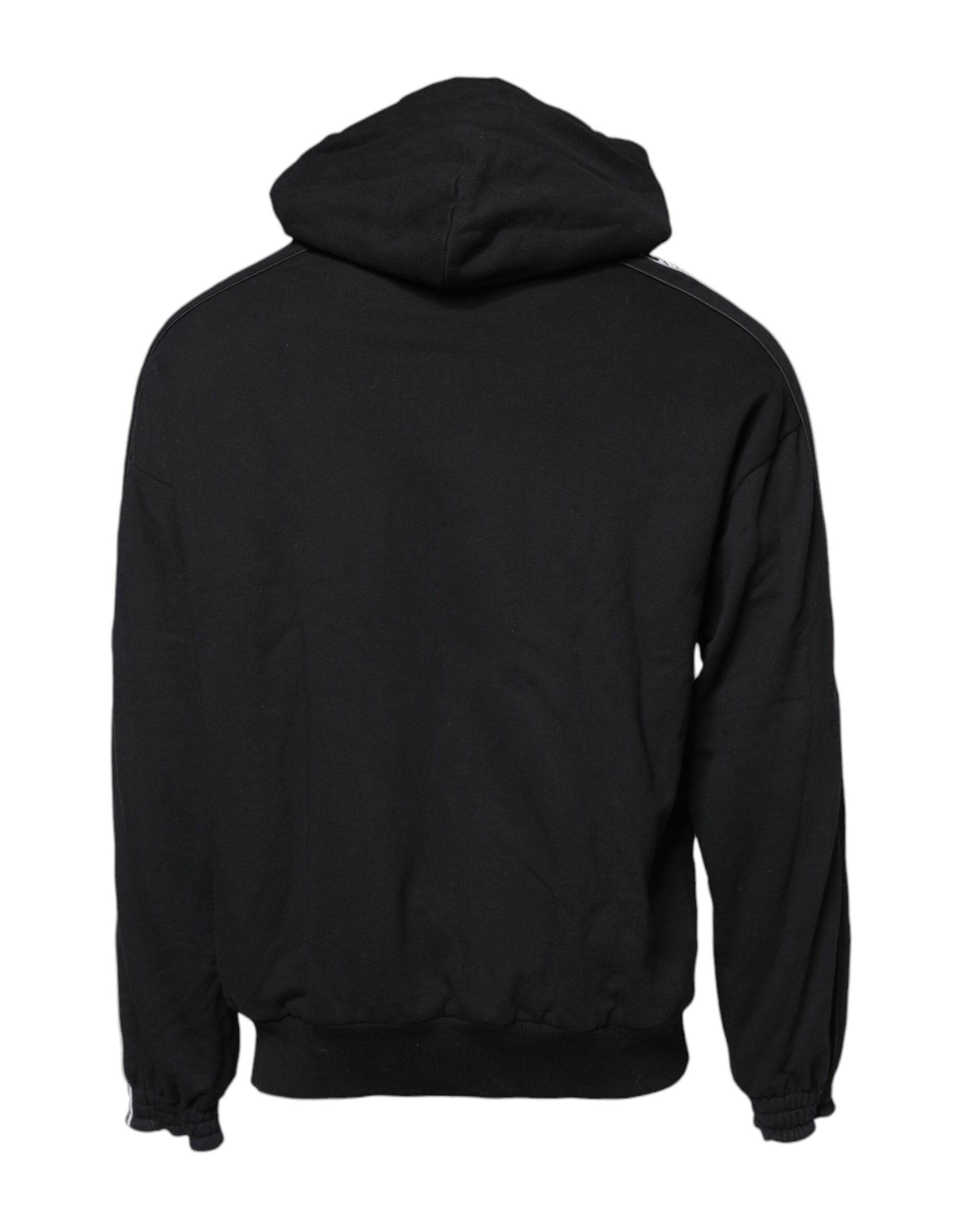 Dolce & Gabbana Black Cotton Logo Hooded Sweatshirt Pullover-4