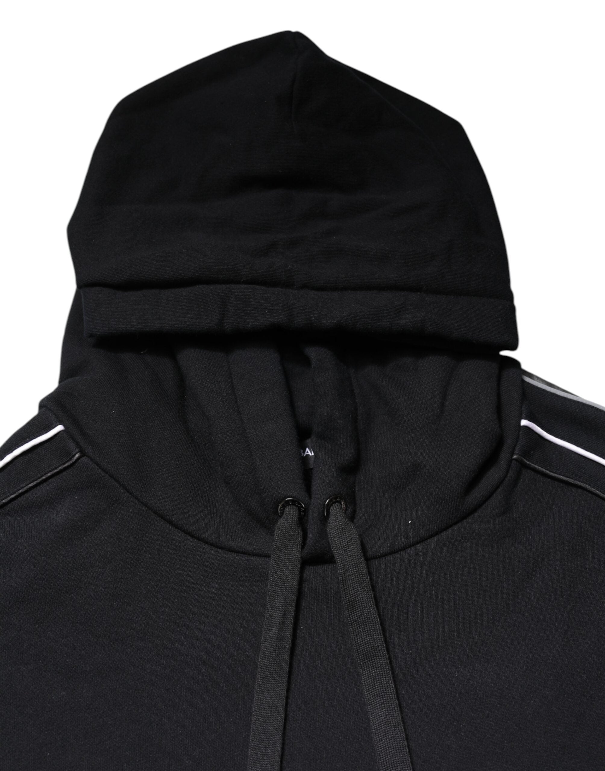 Dolce & Gabbana Black Cotton Logo Hooded Sweatshirt Pullover-5
