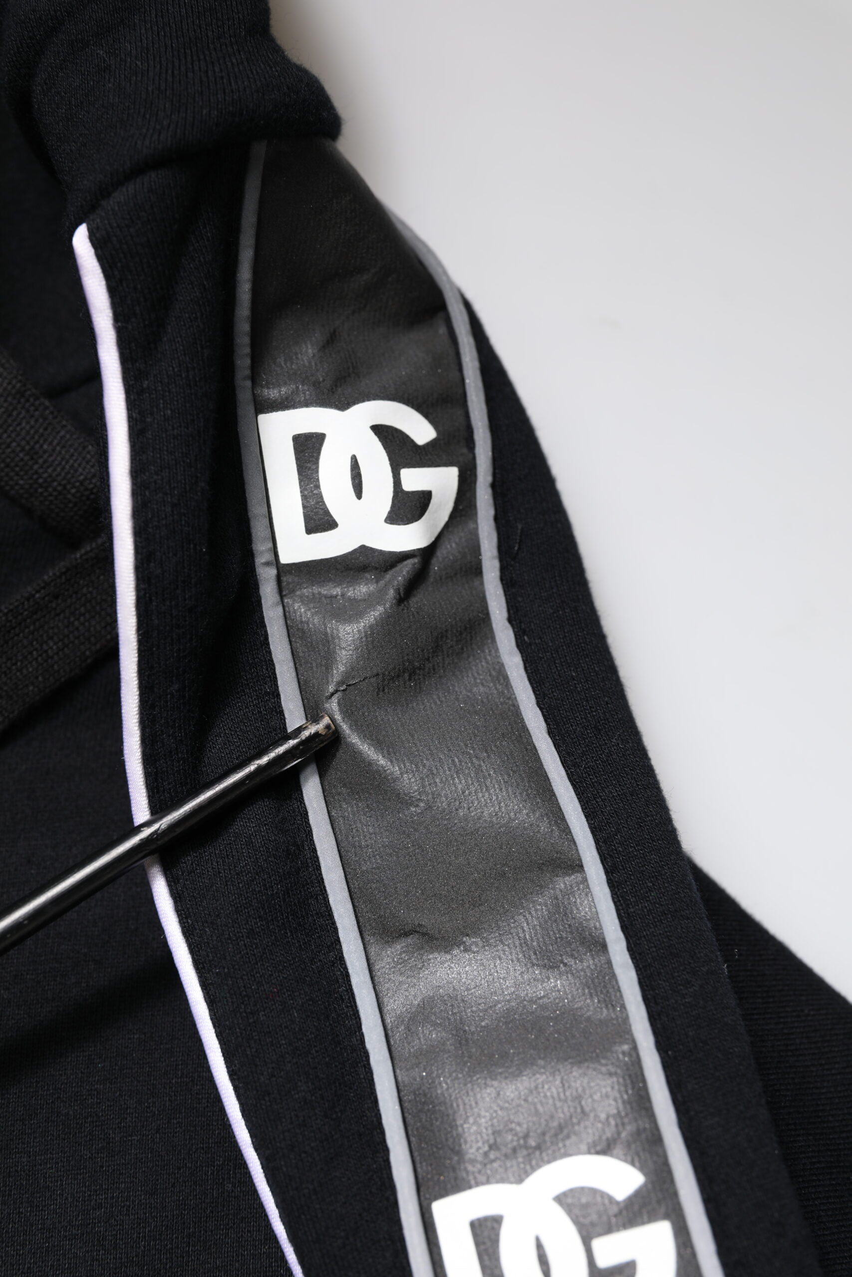Dolce & Gabbana Black Cotton Logo Hooded Sweatshirt Pullover-6