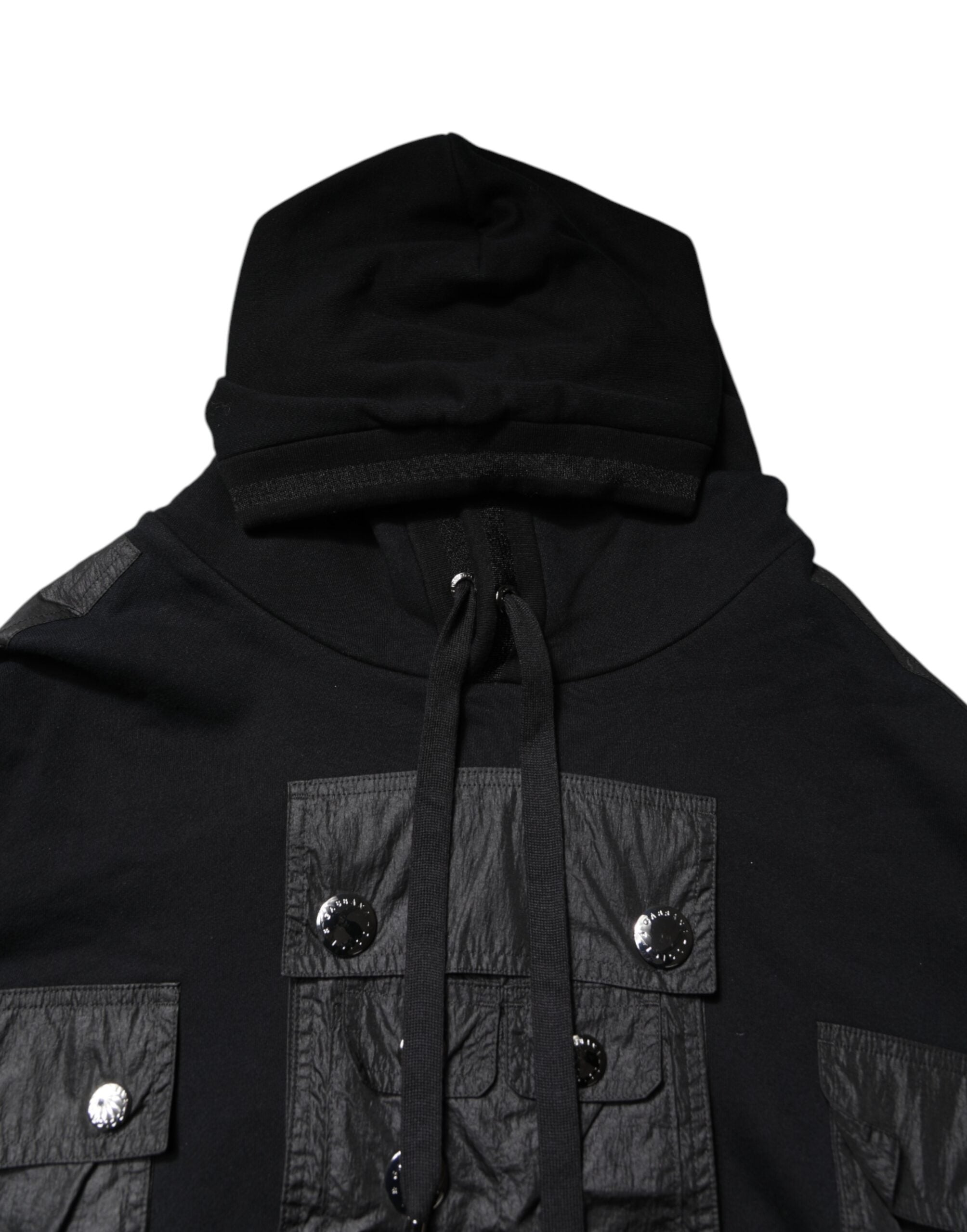 Dolce & Gabbana Black Cotton Hooded Sweatshirt Pullover-5