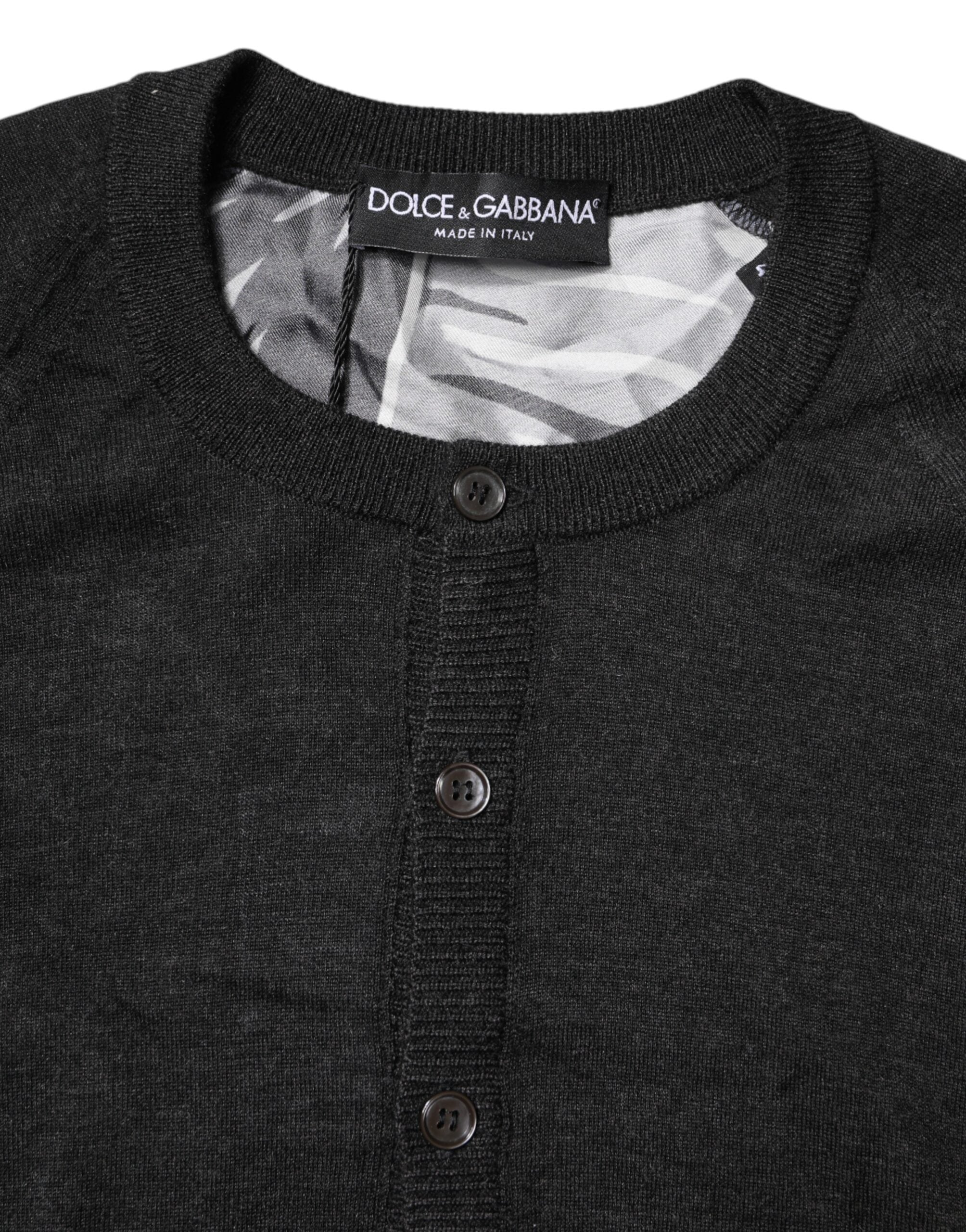 Dolce & Gabbana Black Printed Knit Sweater for Men-4