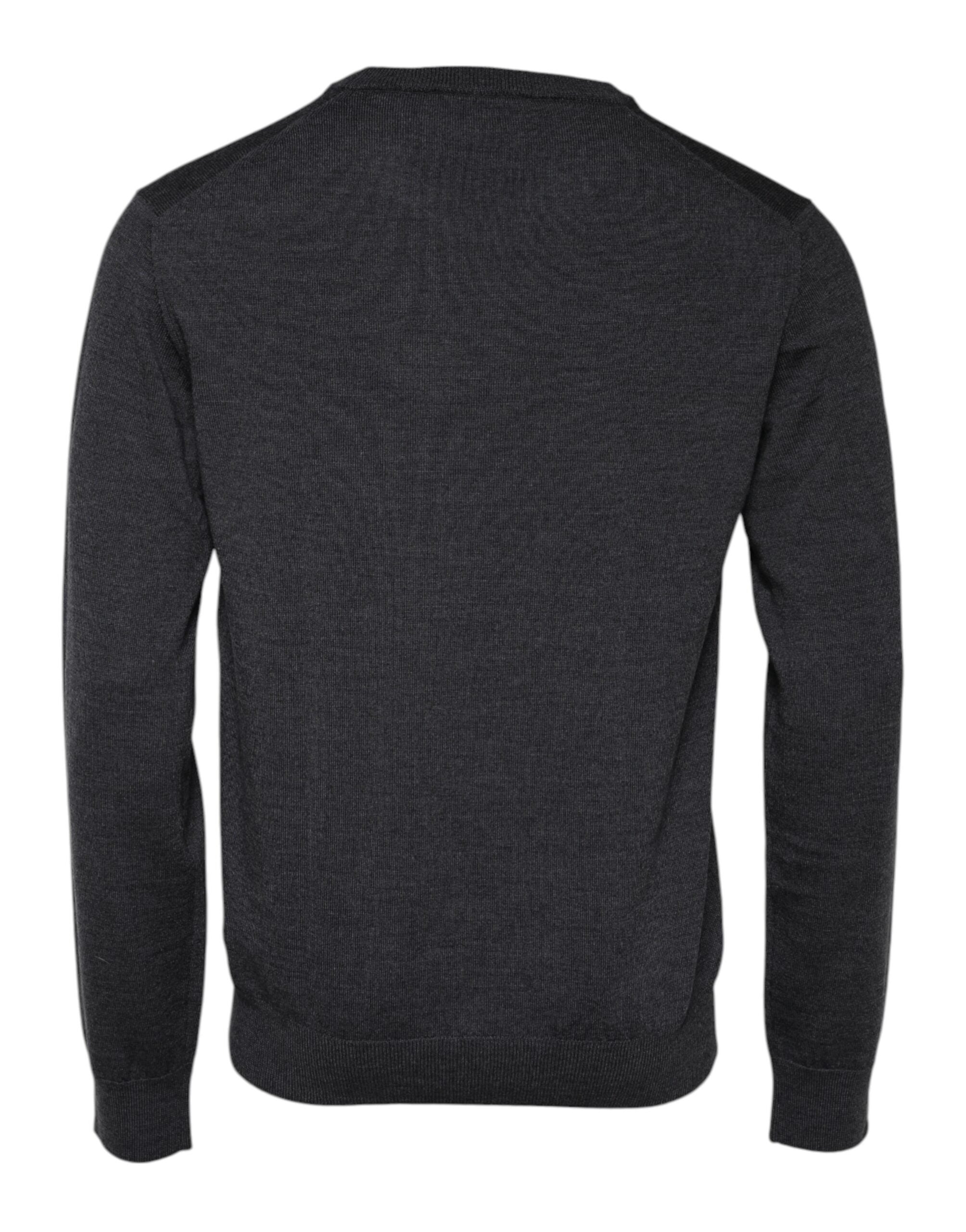 Dolce & Gabbana Grey Wool Logo Knit Sweater for Men-2