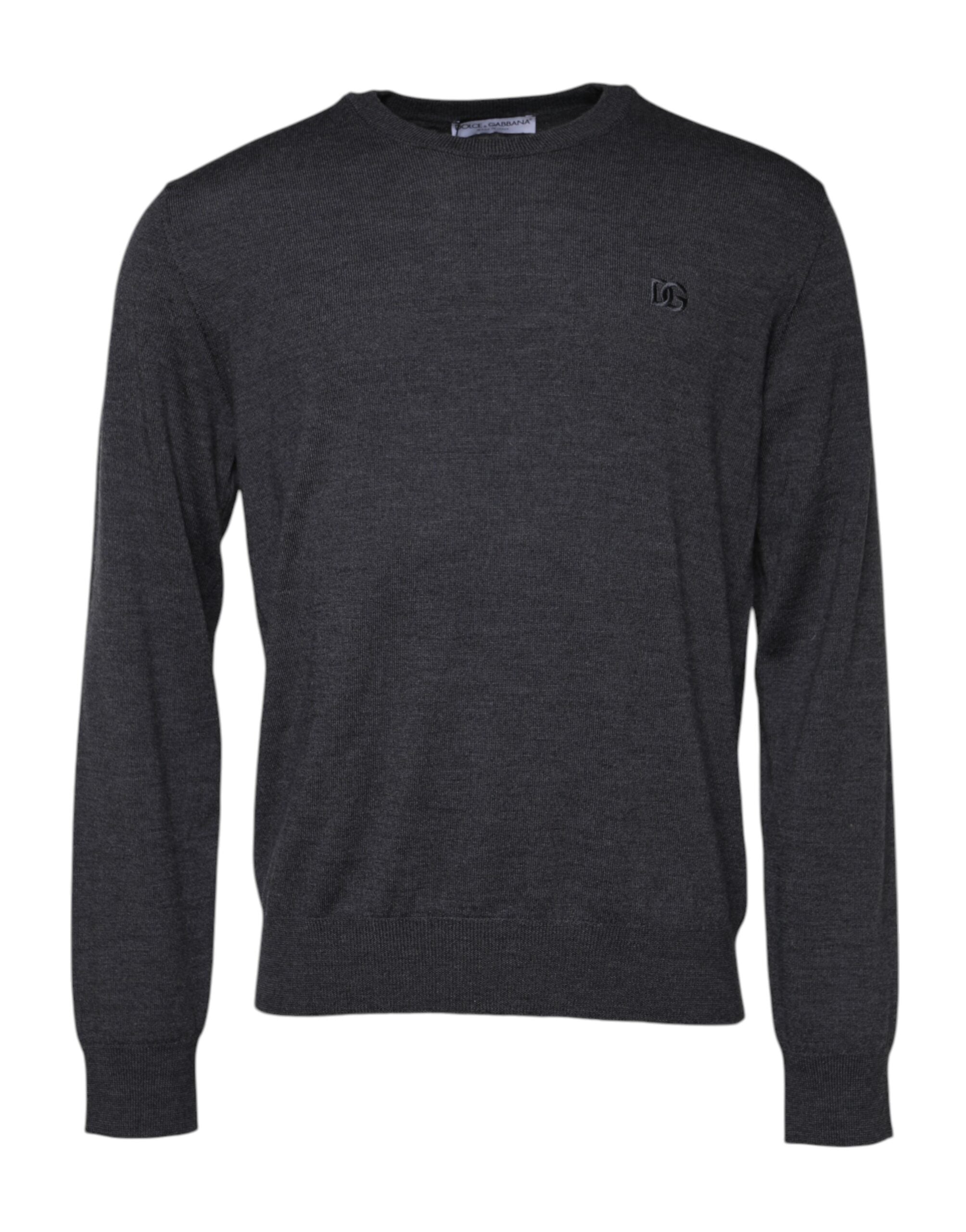 Dolce & Gabbana Grey Wool Logo Knit Sweater for Men-3