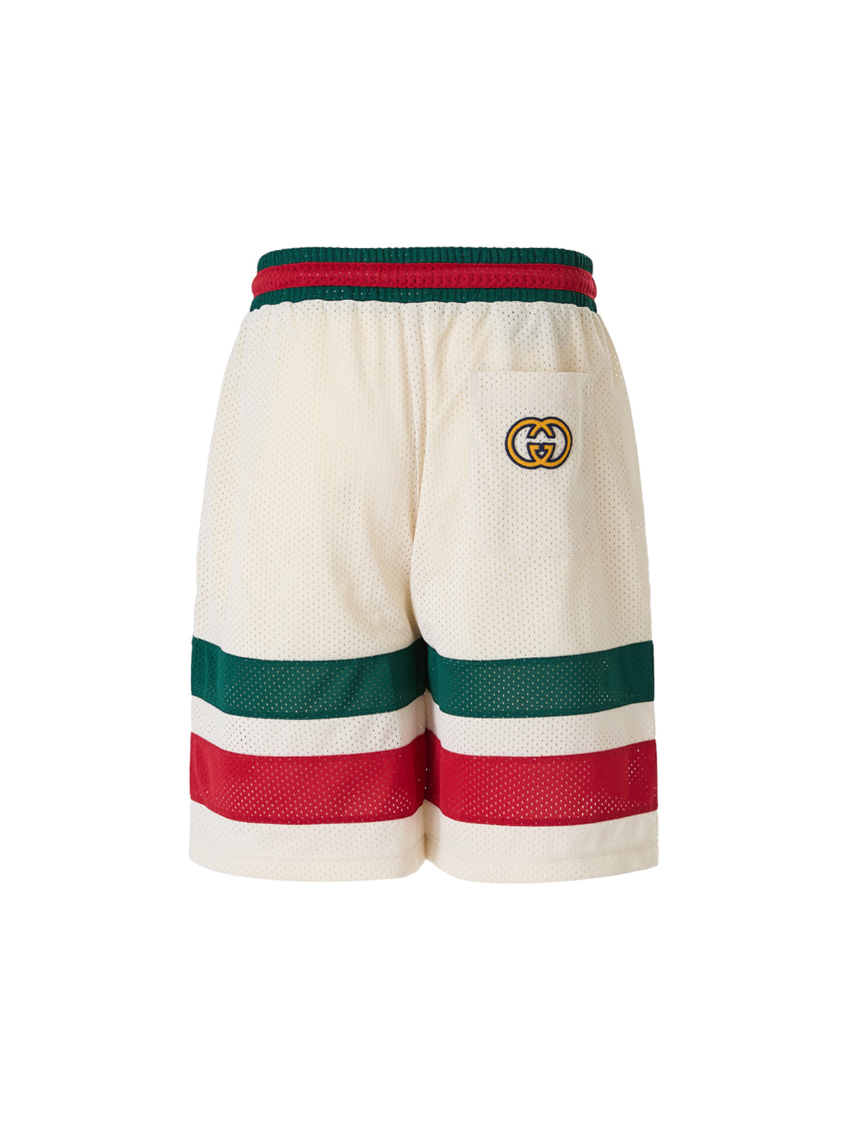 Gucci Cream Polyester Logo Shorts-1