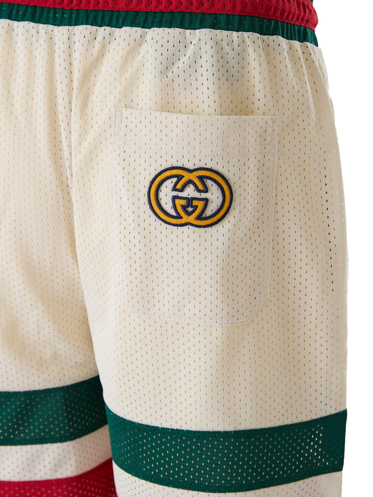 Gucci Cream Polyester Logo Shorts-2