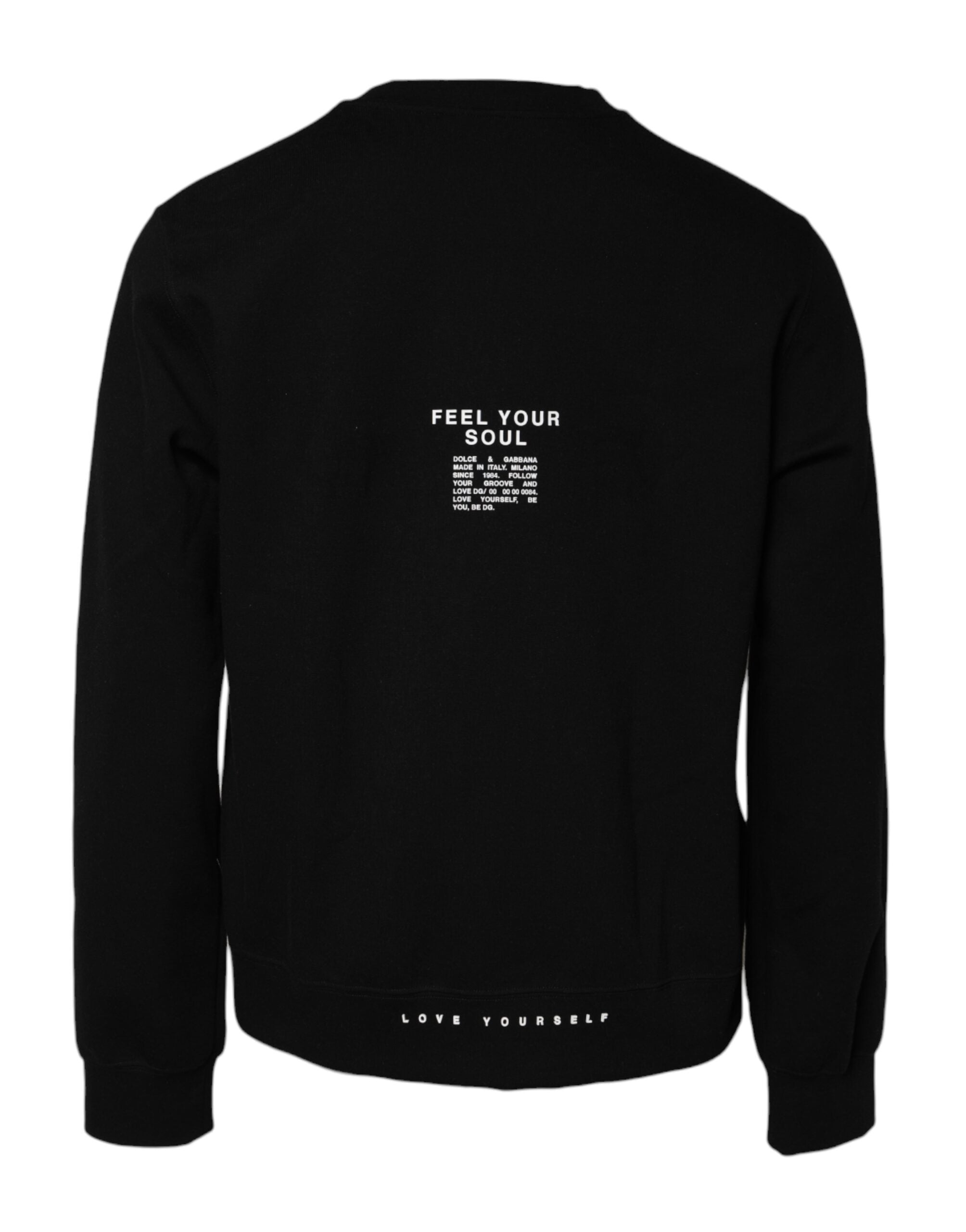 Dolce & Gabbana Black Logo Knit Sweater in Cotton-1