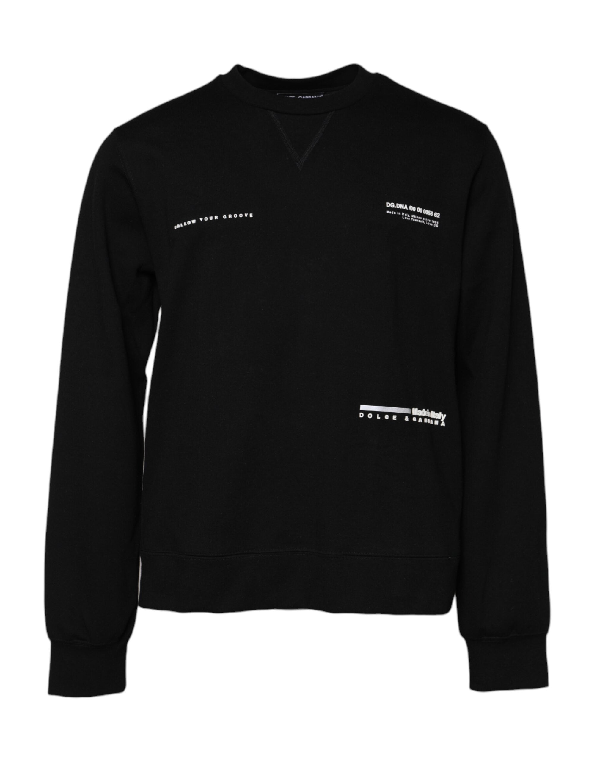 Dolce & Gabbana Black Logo Knit Sweater in Cotton-3