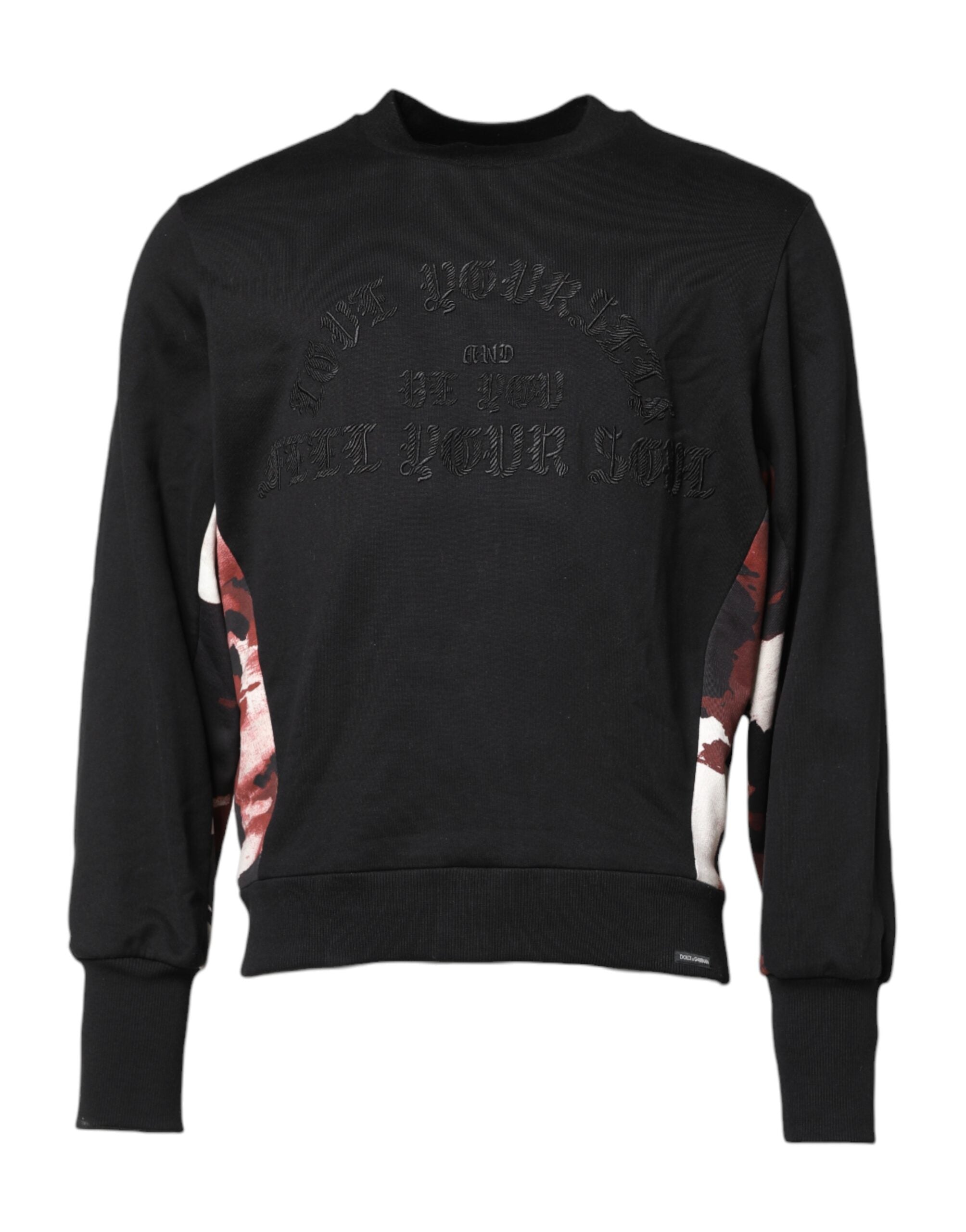 Dolce & Gabbana Black embroidered crew neck sweater-1