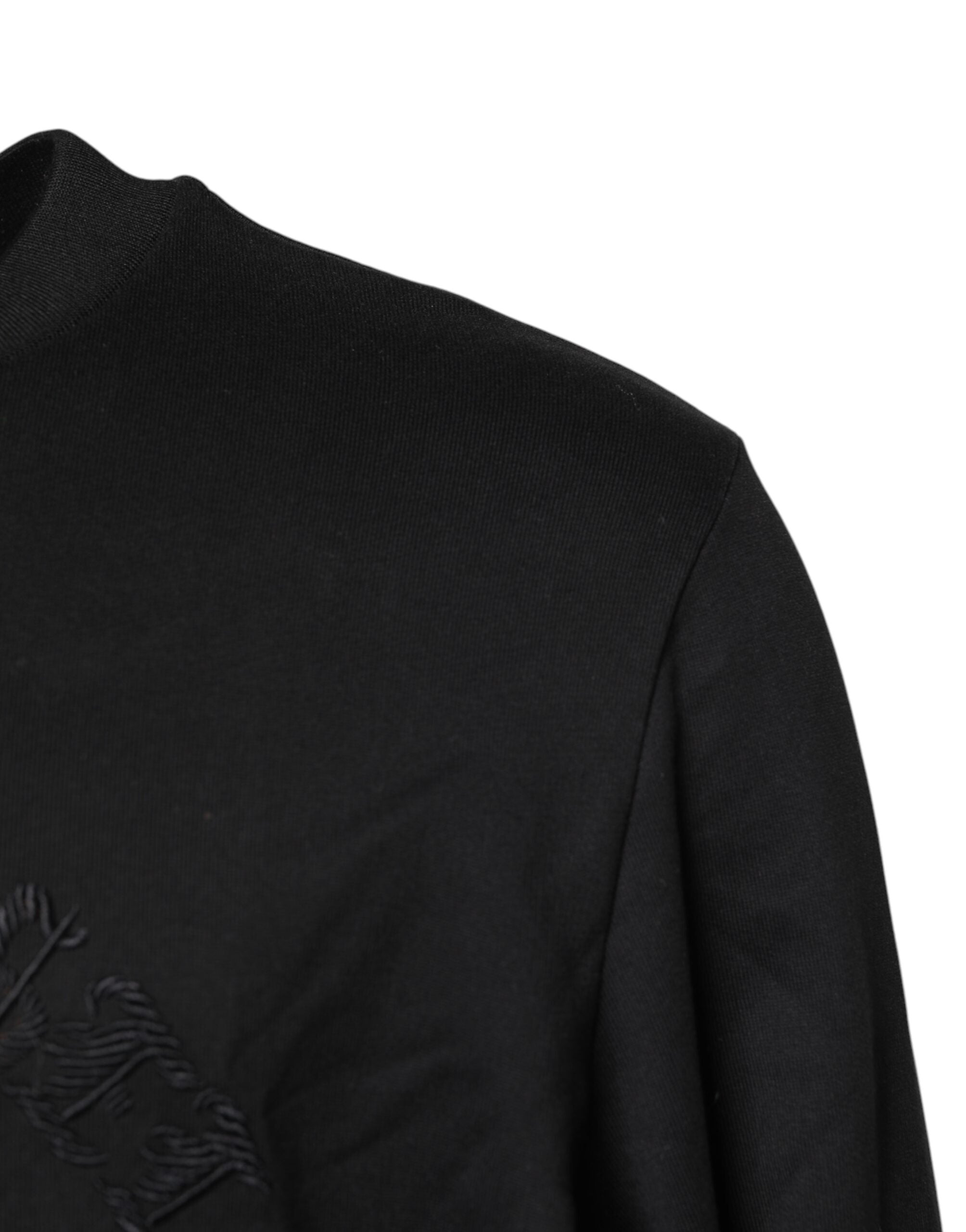 Dolce & Gabbana Black embroidered crew neck sweater-3
