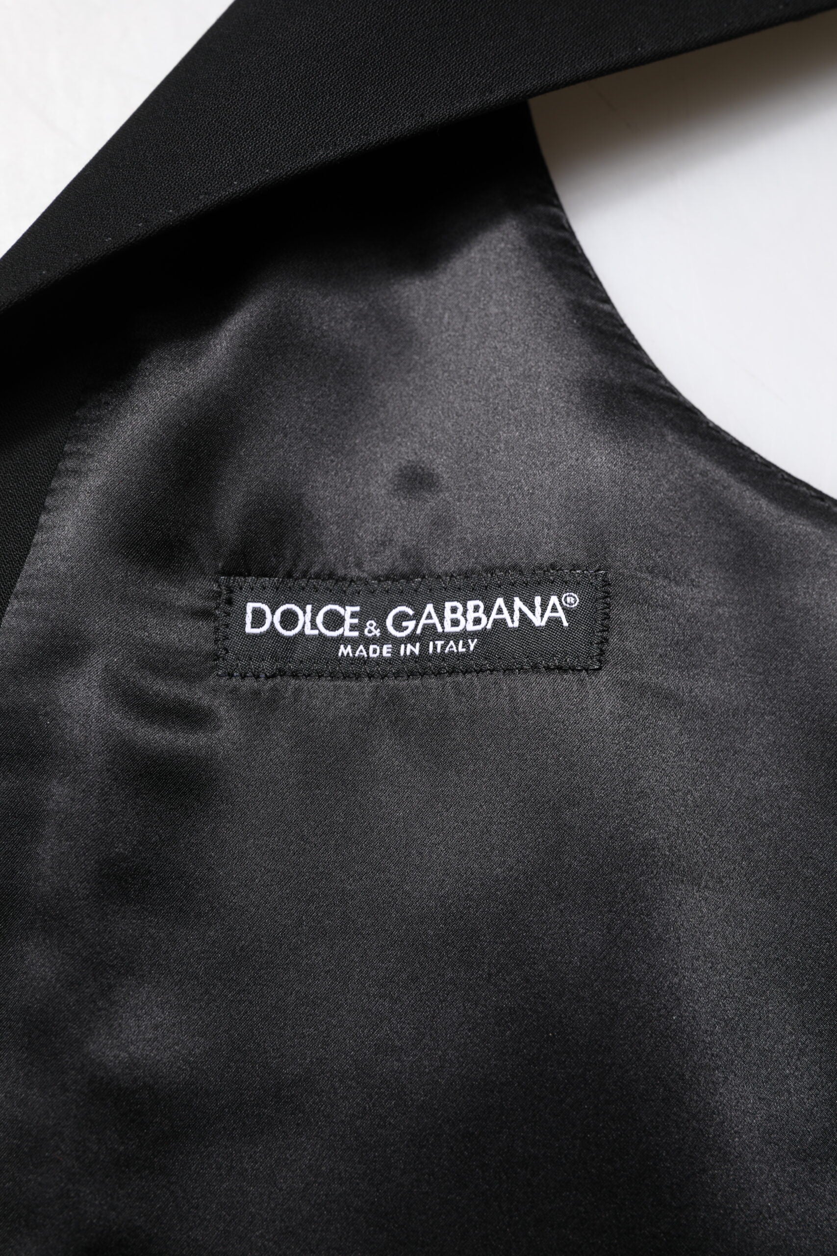 Vestido de lana negro Dolce & Gabbana con chaleco formal-6