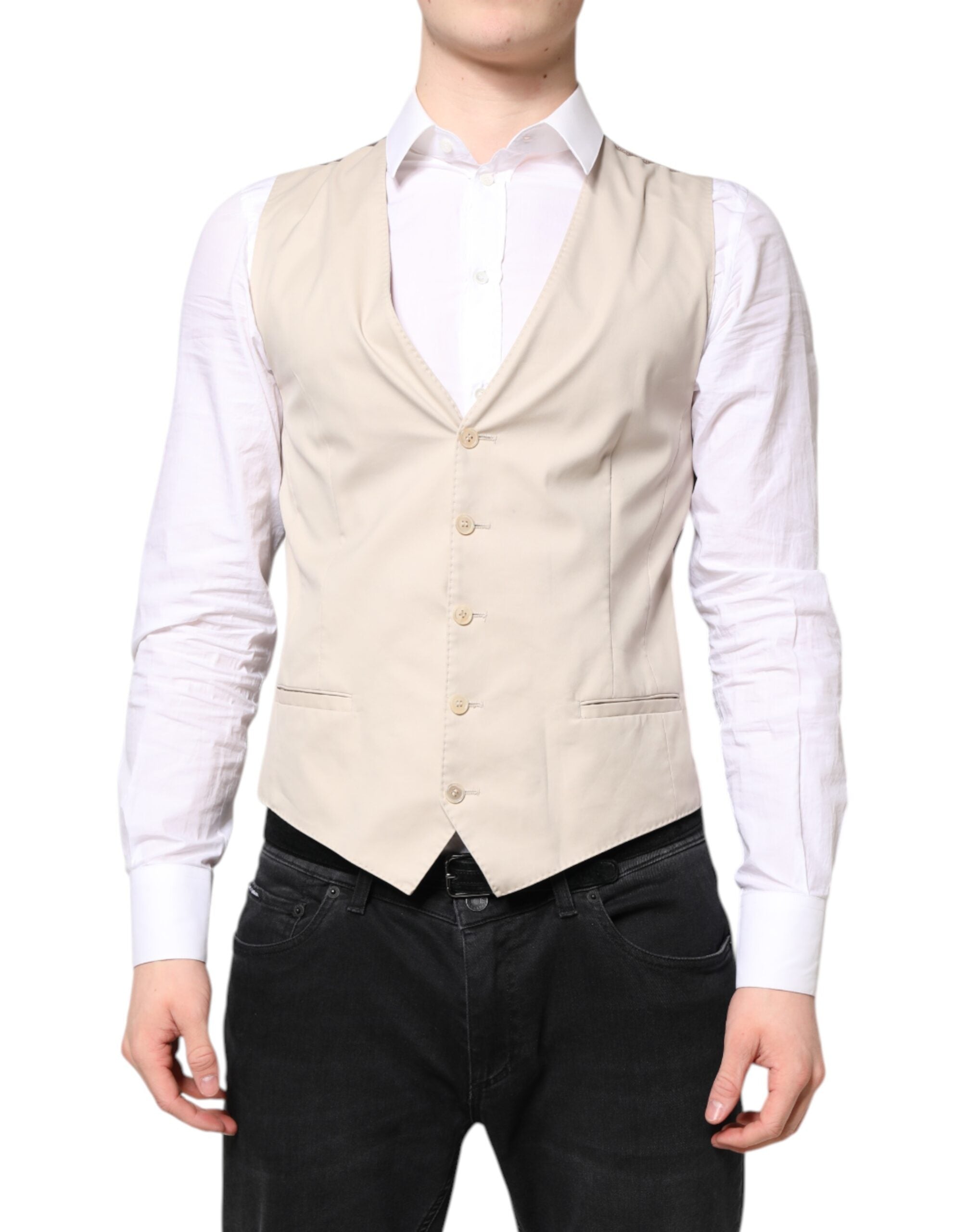 Dolce & Gabbana Beige Grau Kleid Männer Formelle Weste Weste-2