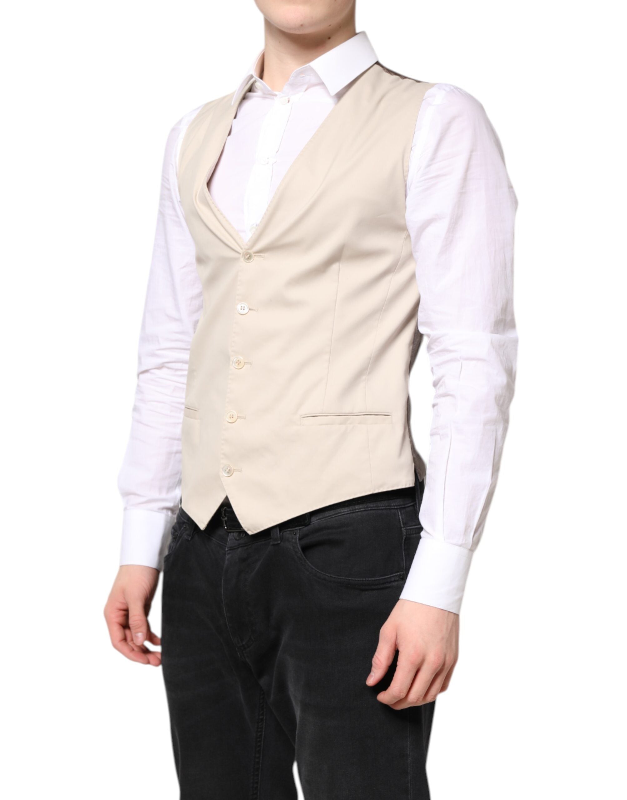 Dolce & Gabbana Beige Grau Kleid Männer Formelle Weste Weste-3