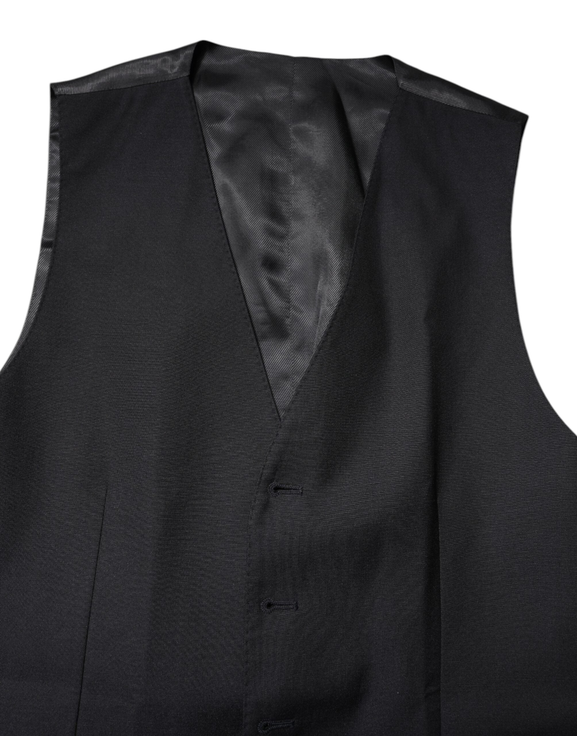 Dolce & Gabbana Black Wool Vest Dress Formal Vest-5