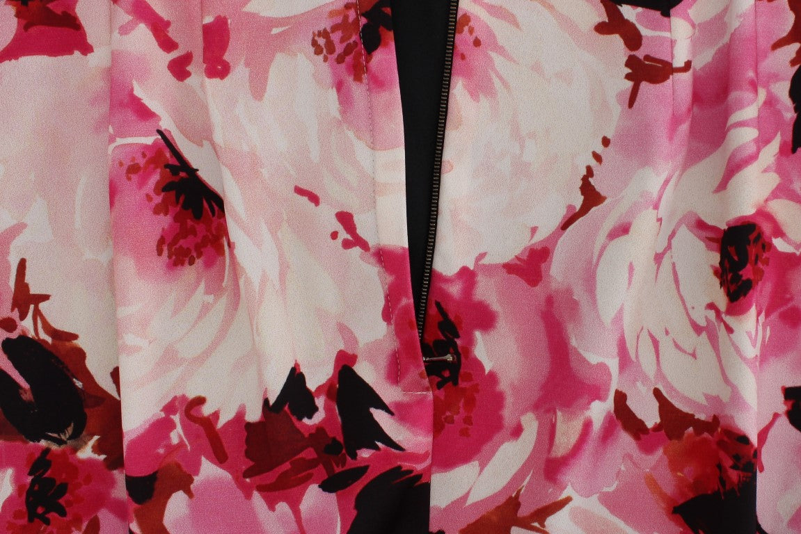 Dolce & Gabbana Rosa geblümtes langes Maxikleid mit Etui-6