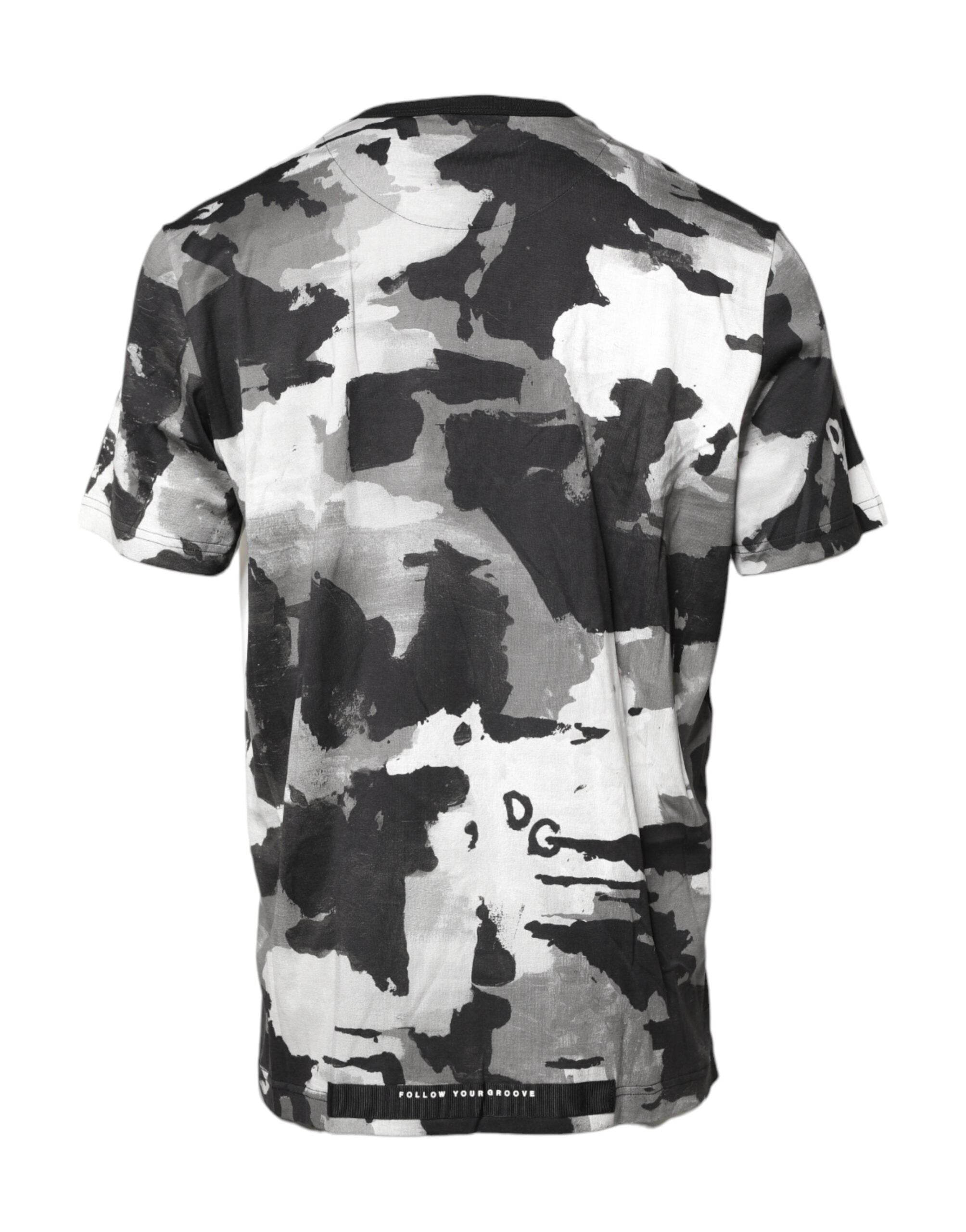 Dolce & Gabbana Multicolor Camouflage T-Shirt with Round Neck-4
