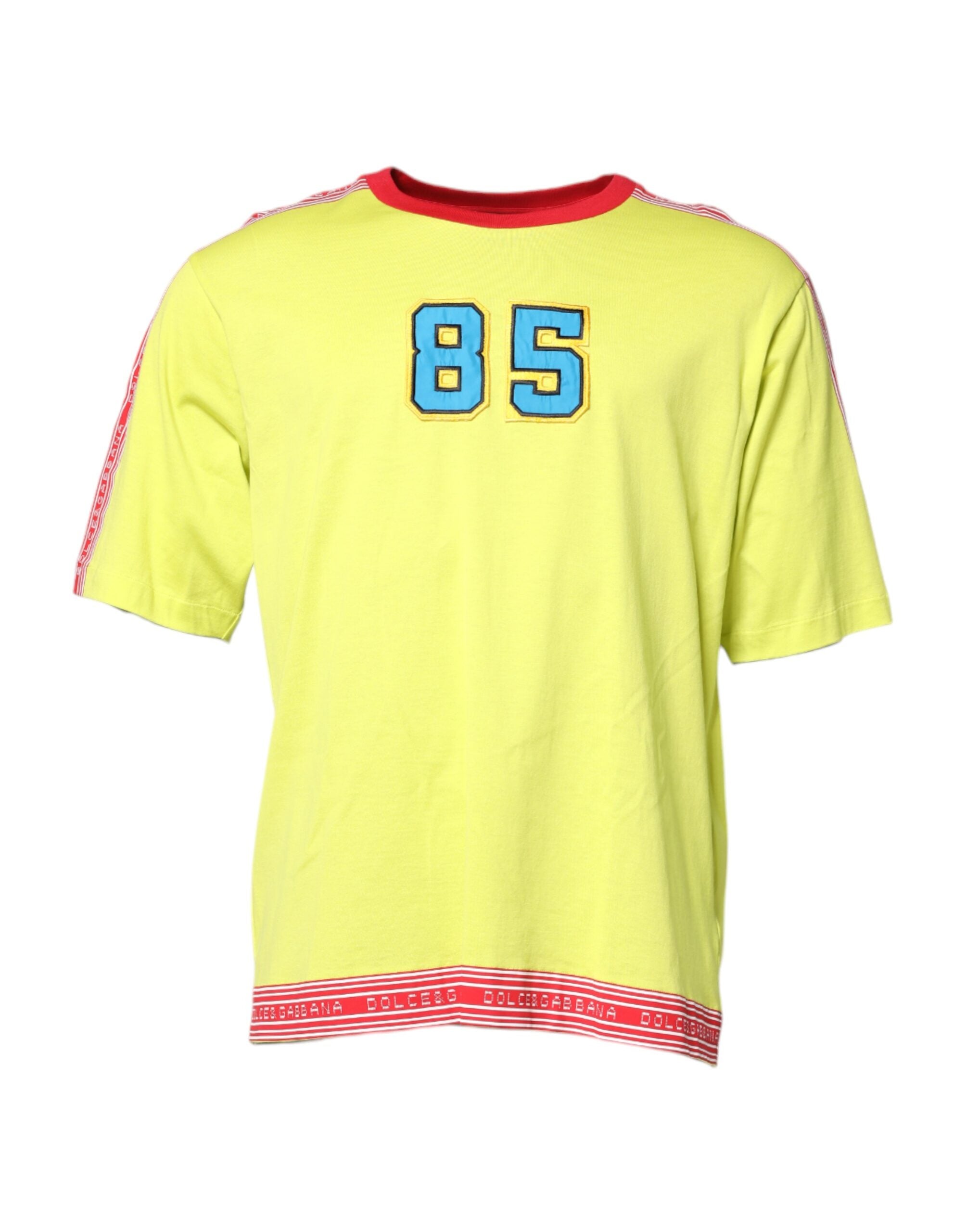Dolce & Gabbana Green Round Neck Cotton T-Shirt 85 Patch-2