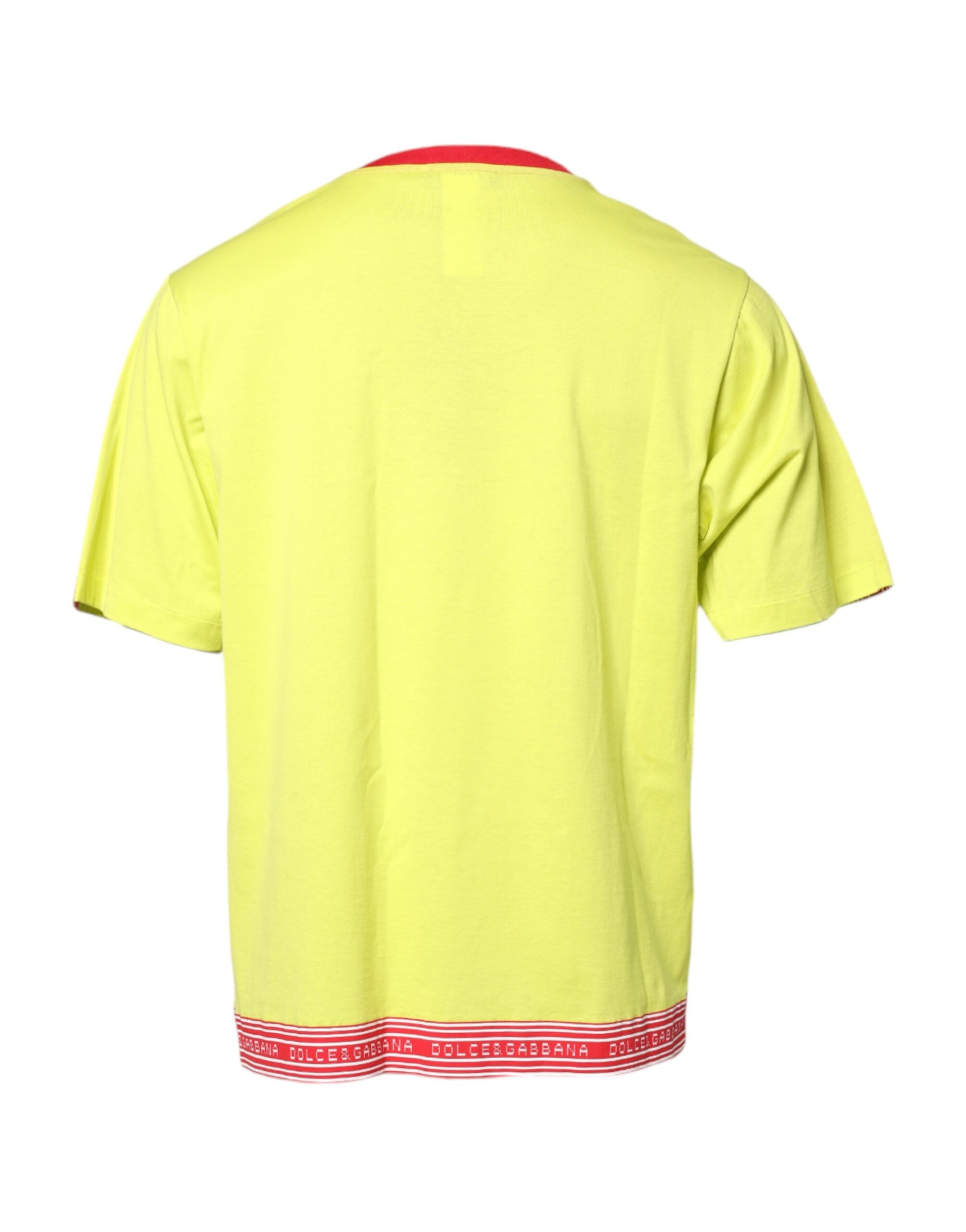 Dolce & Gabbana Green Round Neck Cotton T-Shirt 85 Patch-4