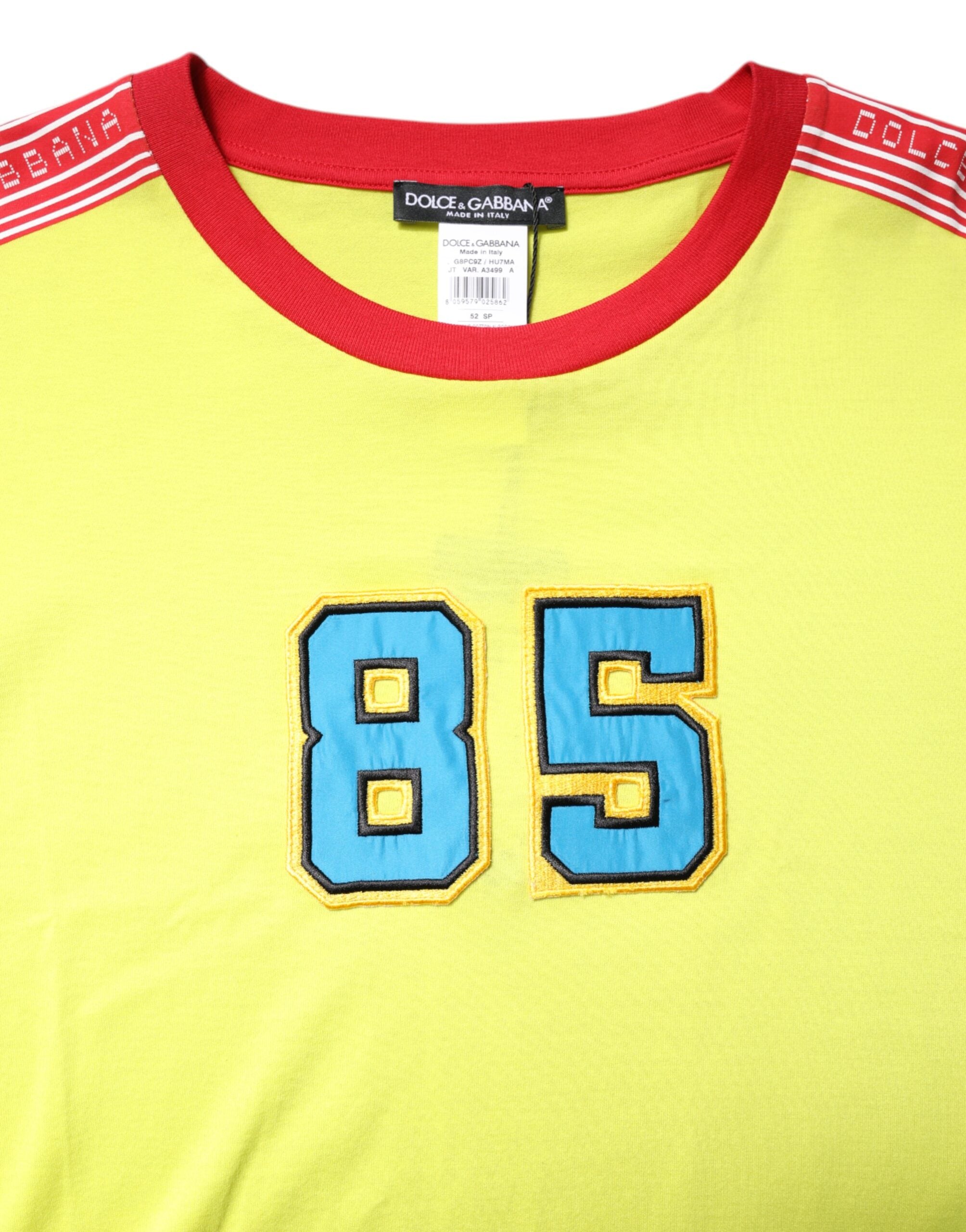 Dolce & Gabbana Green Round Neck Cotton T-Shirt 85 Patch-5