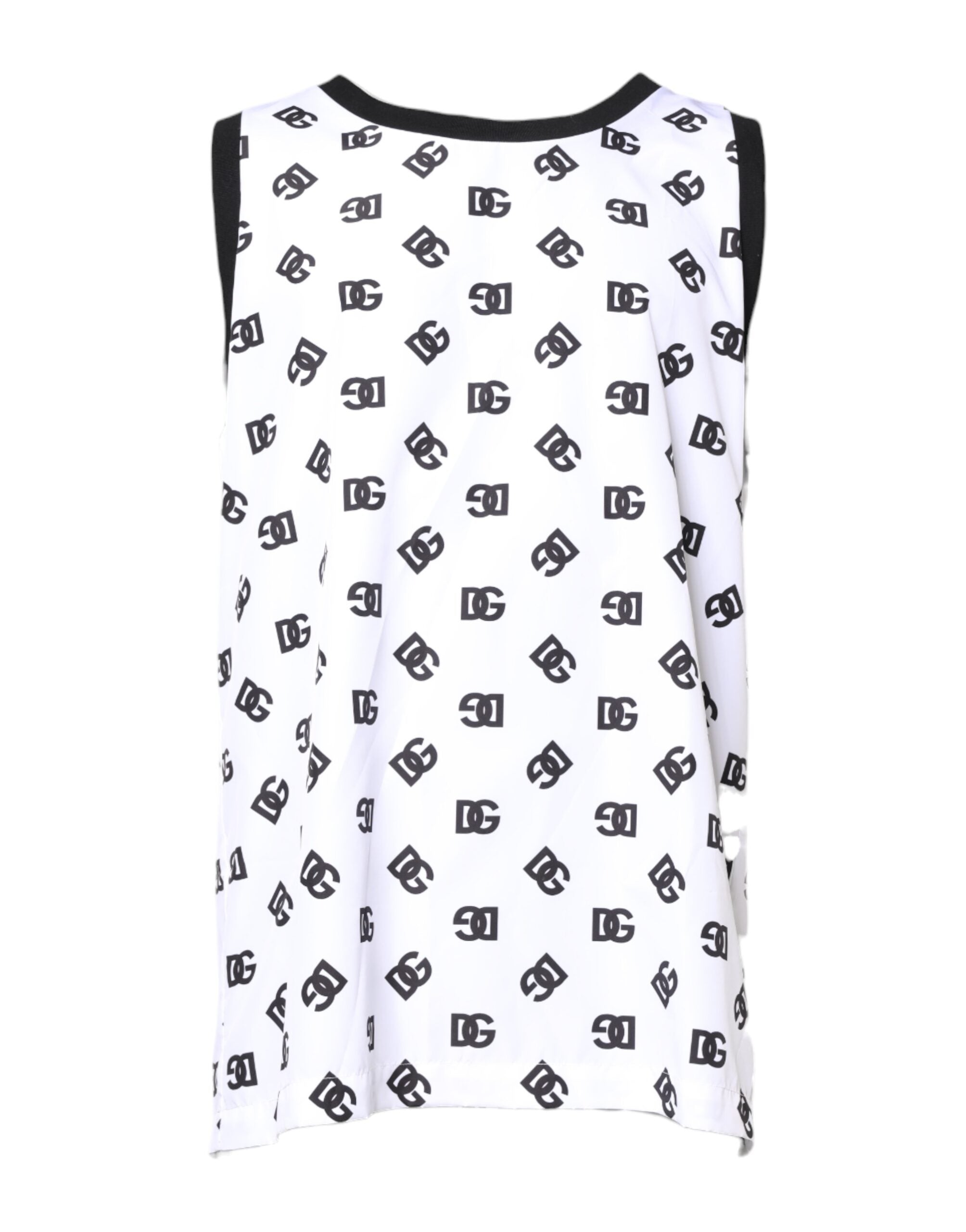 Camiseta blanca sin mangas con el logotipo DG de Dolce & Gabbana en poliéster-2