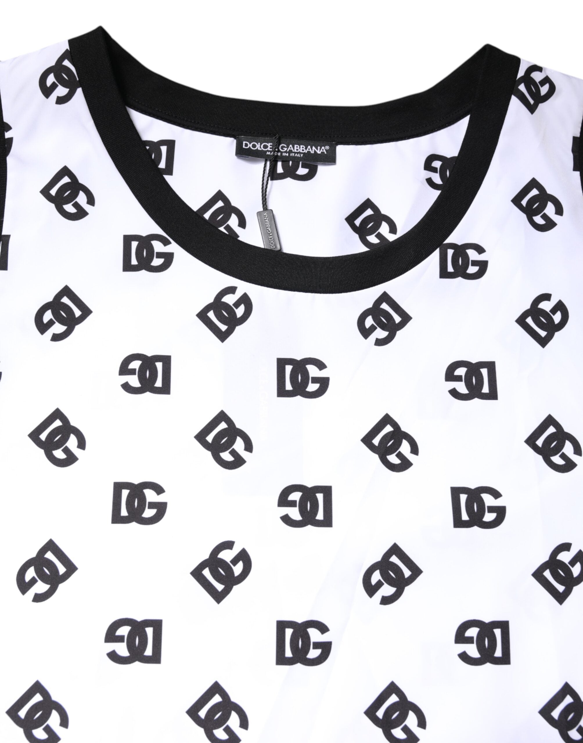 Camiseta blanca sin mangas con el logotipo DG de Dolce & Gabbana en poliéster-5