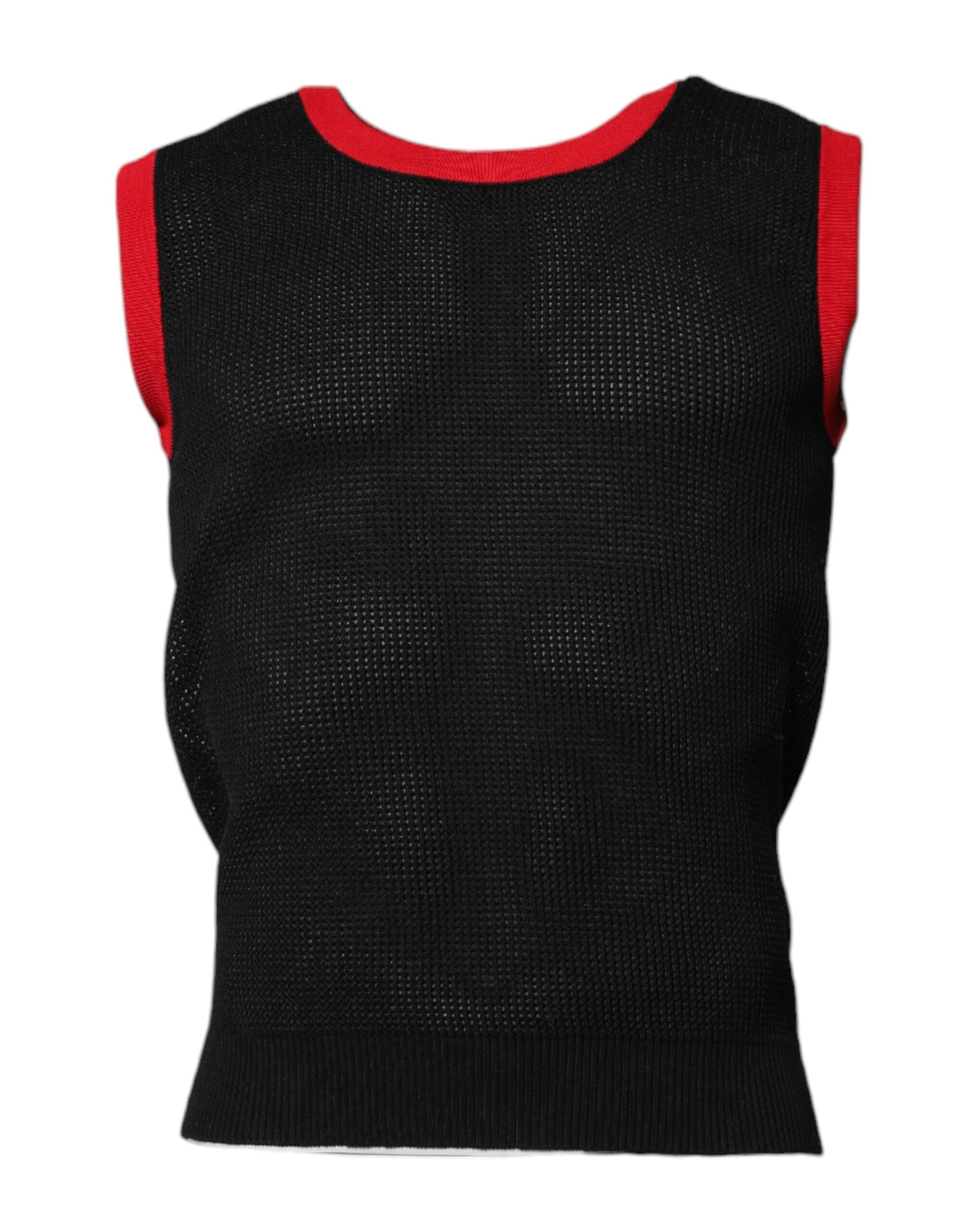 Dolce & Gabbana black cotton T-shirt with round neck and slim fit