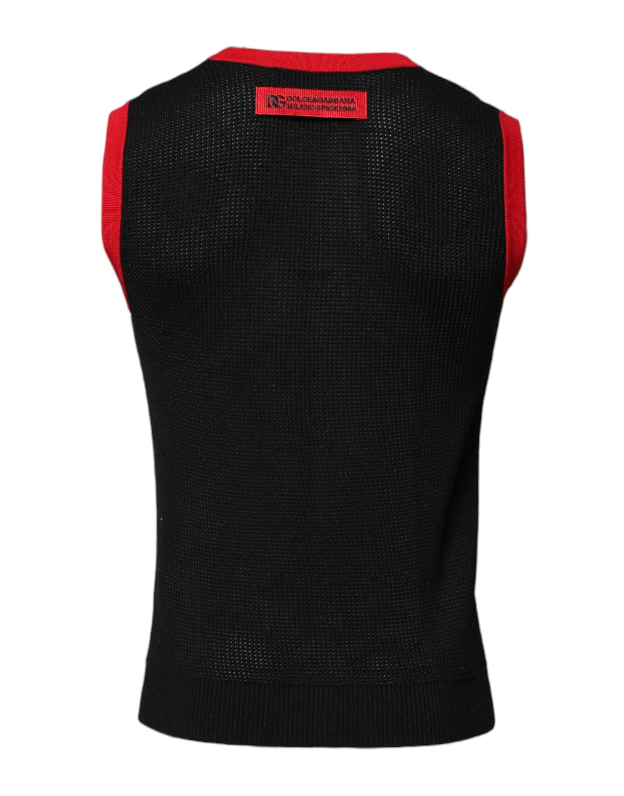Camiseta Dolce & Gabbana de algodón negra con cuello redondo y corte ajustado-4