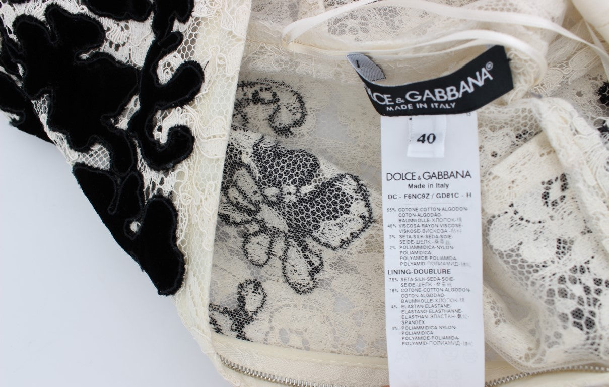 Dolce & Gabbana Long Ball Gown Maxi Dress with Floral Lace Ricamo-7