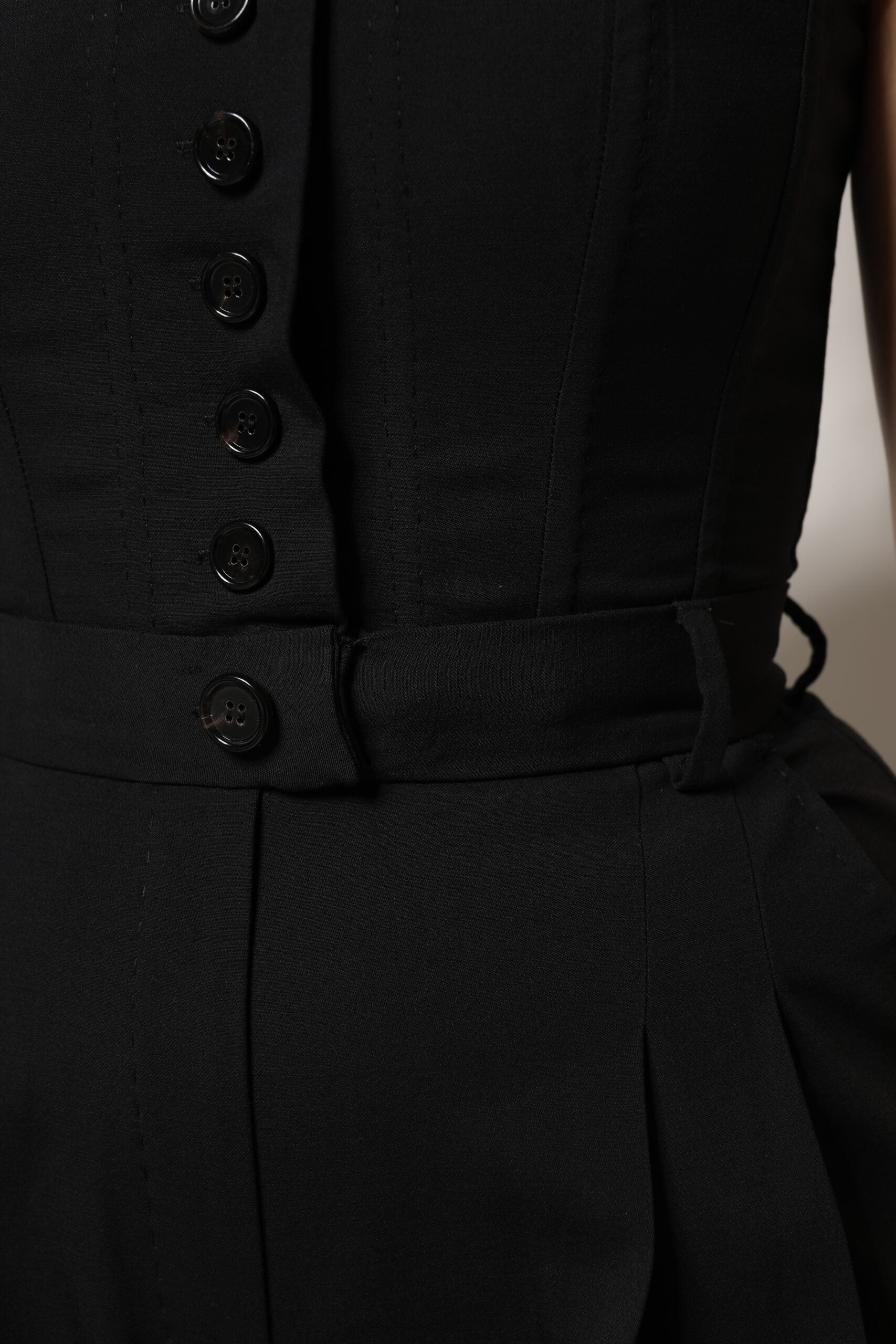 Dolce & Gabbana Black Strapless Wool Jumpsuit Dress-6